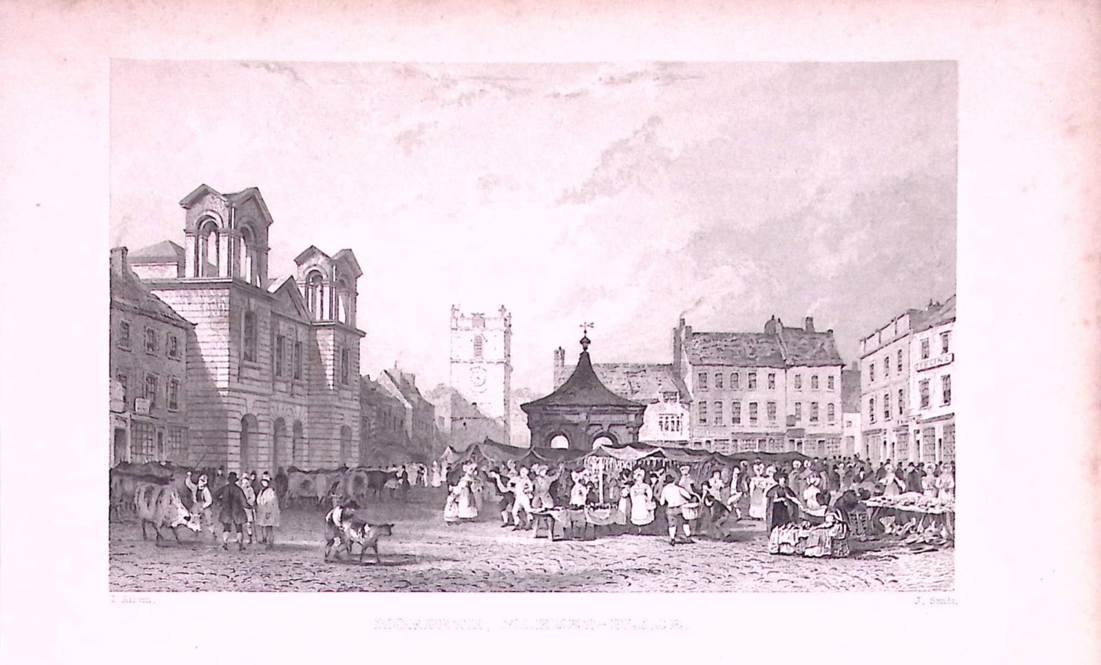 Morpeth Market Place Northumberland 1835 Antique Steel Engraving-19-TR: Title: Morpeth Market Place Northumberland 1835 Antique Steel Engraving-19-TR Description: This Steel Engraved Print Has Been Removed from an Antique 1835 Edition of. Westmorland, Cumberland,