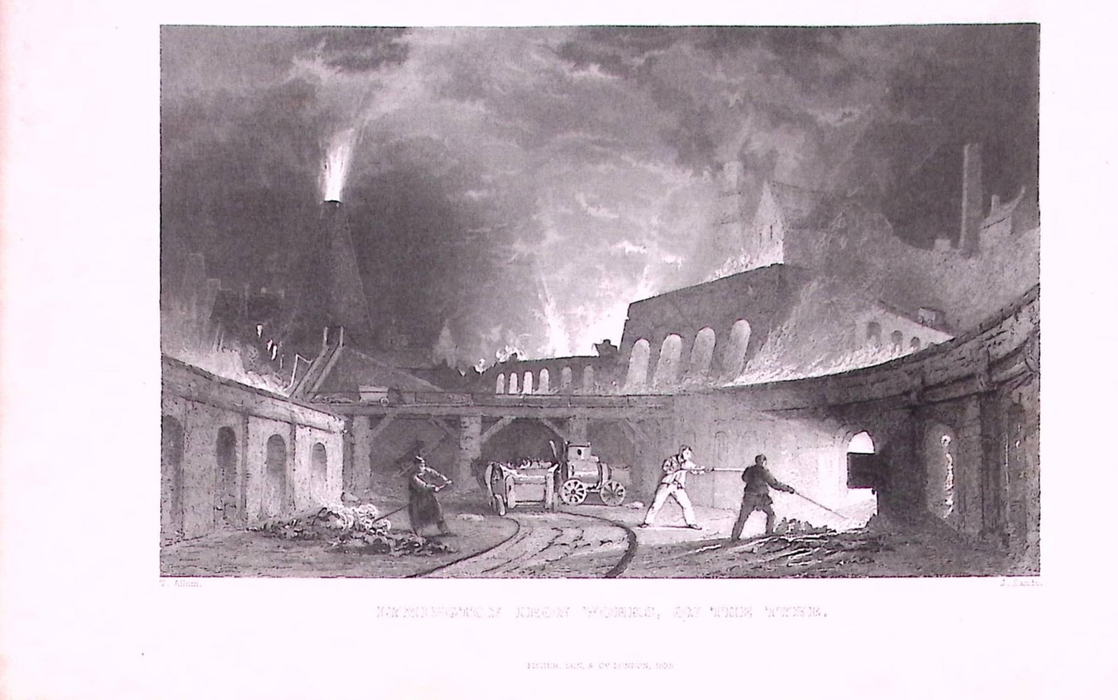 Lymington Iron Works On the Tyne Antique Steel Engraving-36-TR: Title: Lymington Iron Works On the Tyne Antique Steel Engraving-36-TR Description: This Image Steel Engraved Print Has Been Removed from an Antique 1835 Edition of. Westmorland, Cumberland, Nor