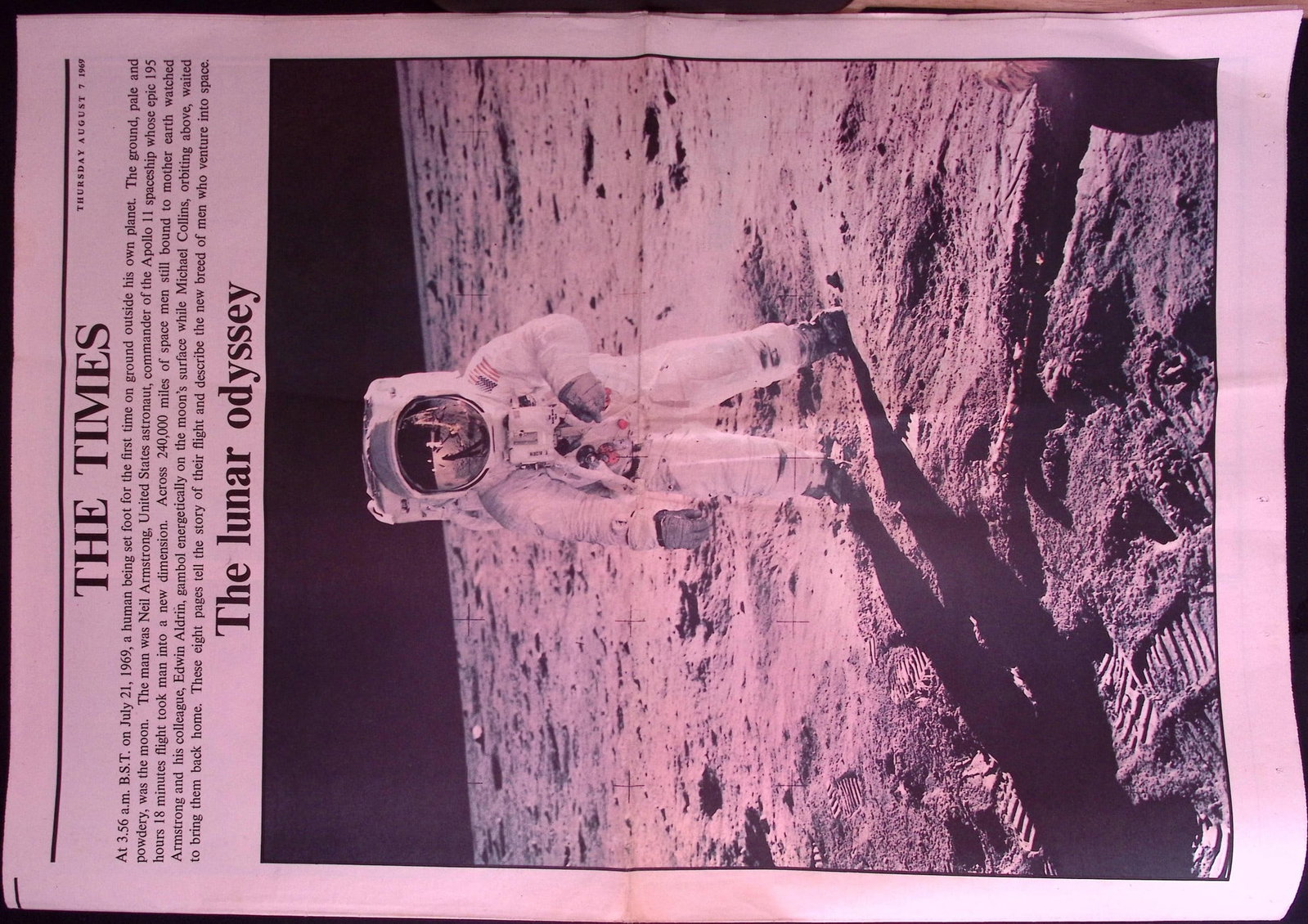Landing on the Moon Historic Event The 1969 Times Newsspaper Supplement (1 of 7)