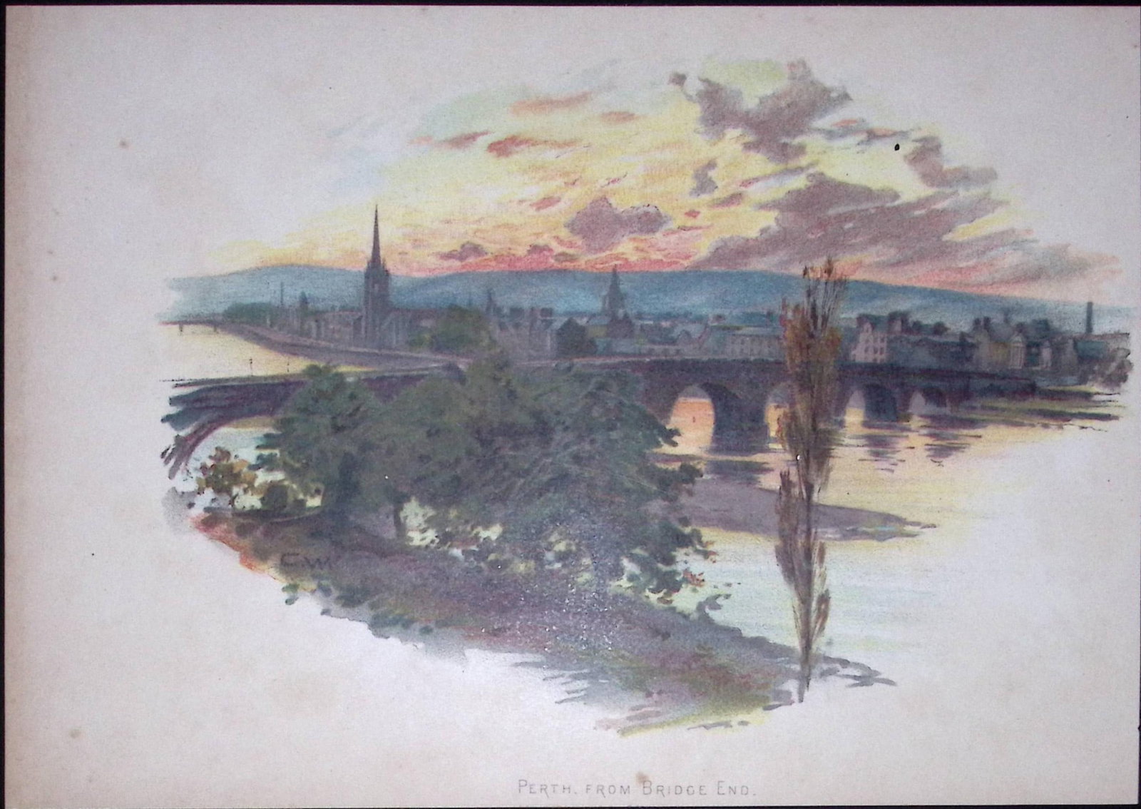 Perth From Bridge End Scotland Antique Chromolithograph 3-TR: Title: Perth From Bridge End Scotland Antique Chromolithograph 3-TR Description: This Antique Chromolithograph Has Been Removed from an Edition of. Cassells History of England Published by AW