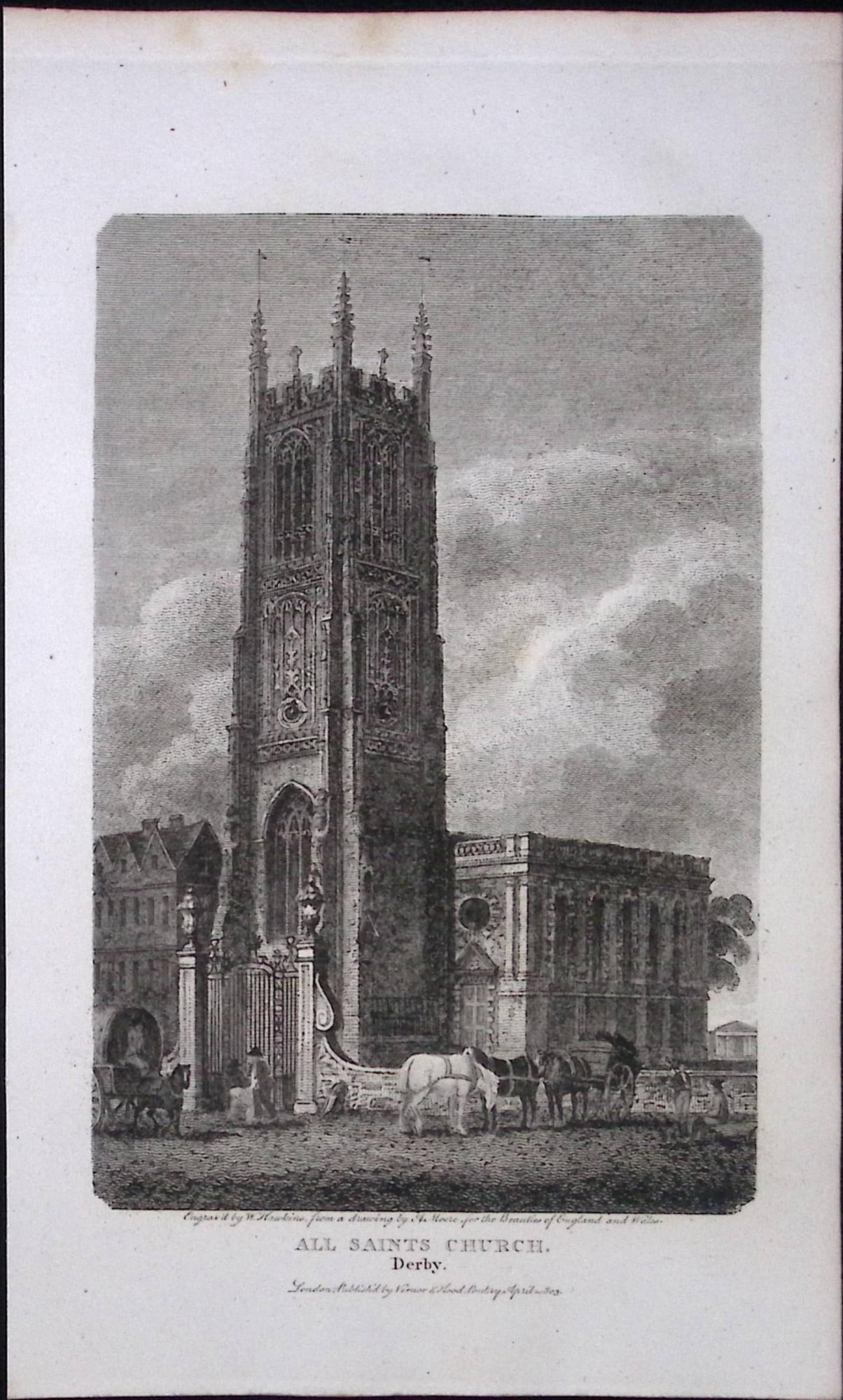 All Saints Derby Peak District Antique 223 Years-Old Georgian Steel-Engraving-291: Title: All Saints Derby Peak District Antique 223 Years-Old Georgian Steel-Engraving-291 Description: This Derbyshire Georgian Antique Print Was Removed from a First Edition of. The Beauties of