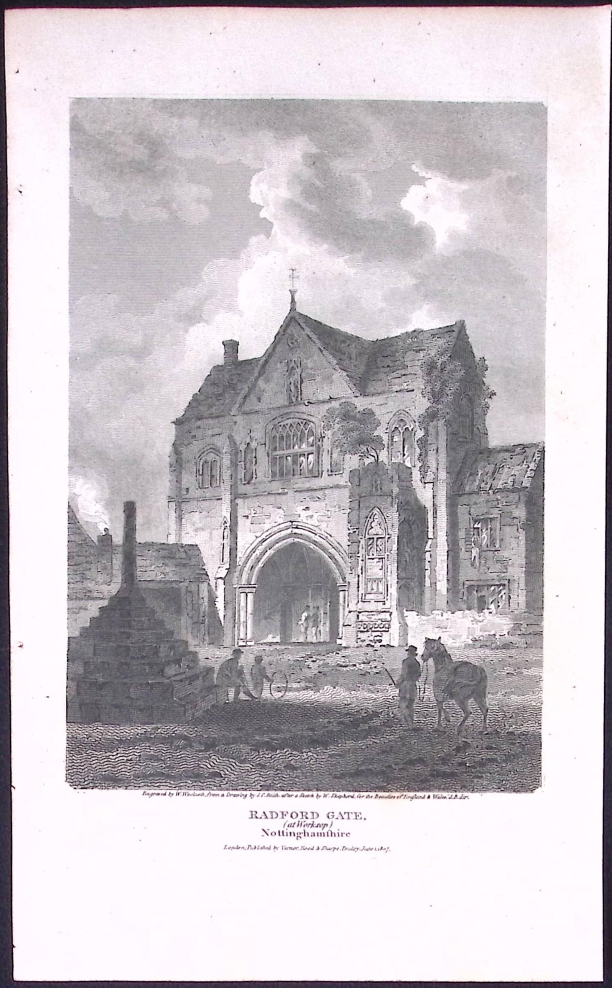 Nottinghamshire Worksop Radford Gate 212 Years-Old Steel-Engraving-159: Title: Nottinghamshire Worksop Radford Gate 212 Years-Old Steel-Engraving-159 Description: This Nottinghamshire Georgian Antique Print Was Removed from a First Edition of. The Beauties of England and