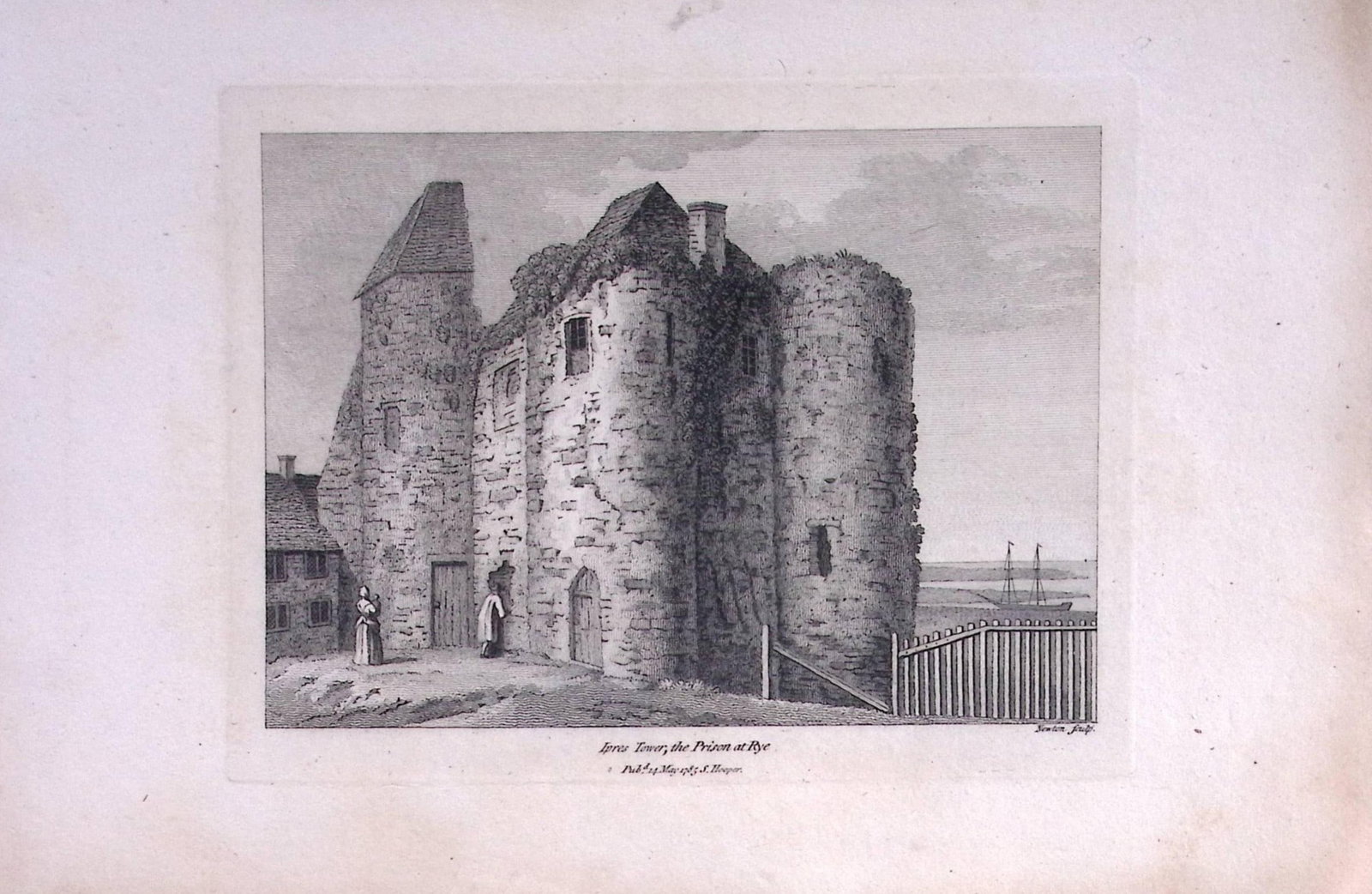 Sussex The Prison at Rye Francis Grose Rare 240 Years-Old Copper Engraving-32: Title: Sussex The Prison at Rye Francis Grose Rare 240 Years-Old Copper Engraving-32 Description: This Antique Book Plates Was Removed from an 8 Volume Edition. Francis Grose's Antiquities of England