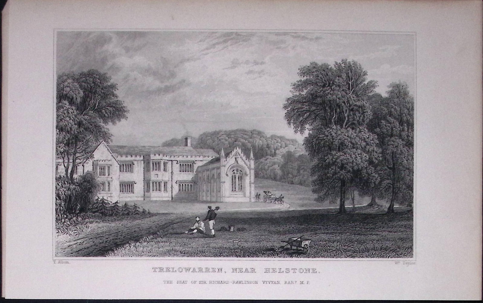 Cornwall Helstone Trelowarren Antique 193 Years-Old Steel-Engraving-19: Title: Cornwall Helstone Trelowarren Antique 193 Years-Old Steel-Engraving-19 Description: This Antique Steel Engraving Was Removed from a 193-Year-Old Edition of. Devon and Cornwall Illustrated in a