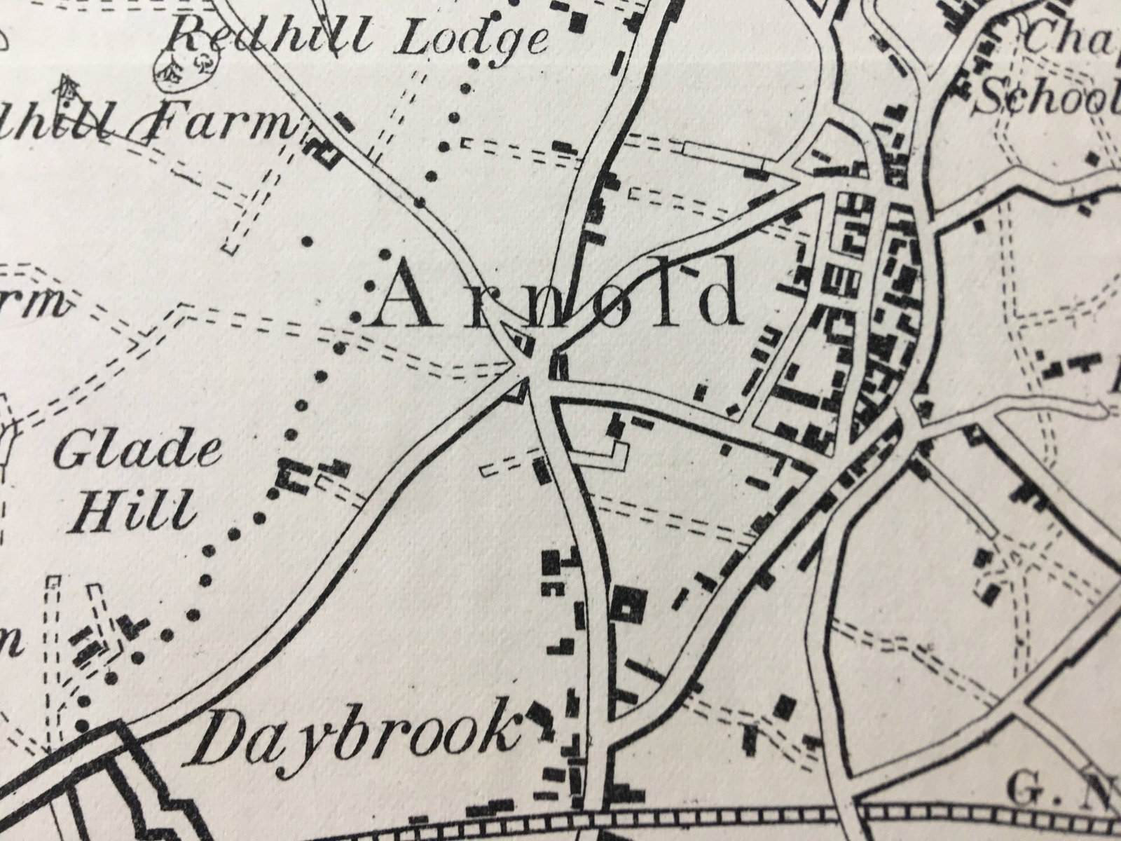 Antique 139 Years-Old Scarce Map City of Nottingham 1885 Boundary Changes. - 2