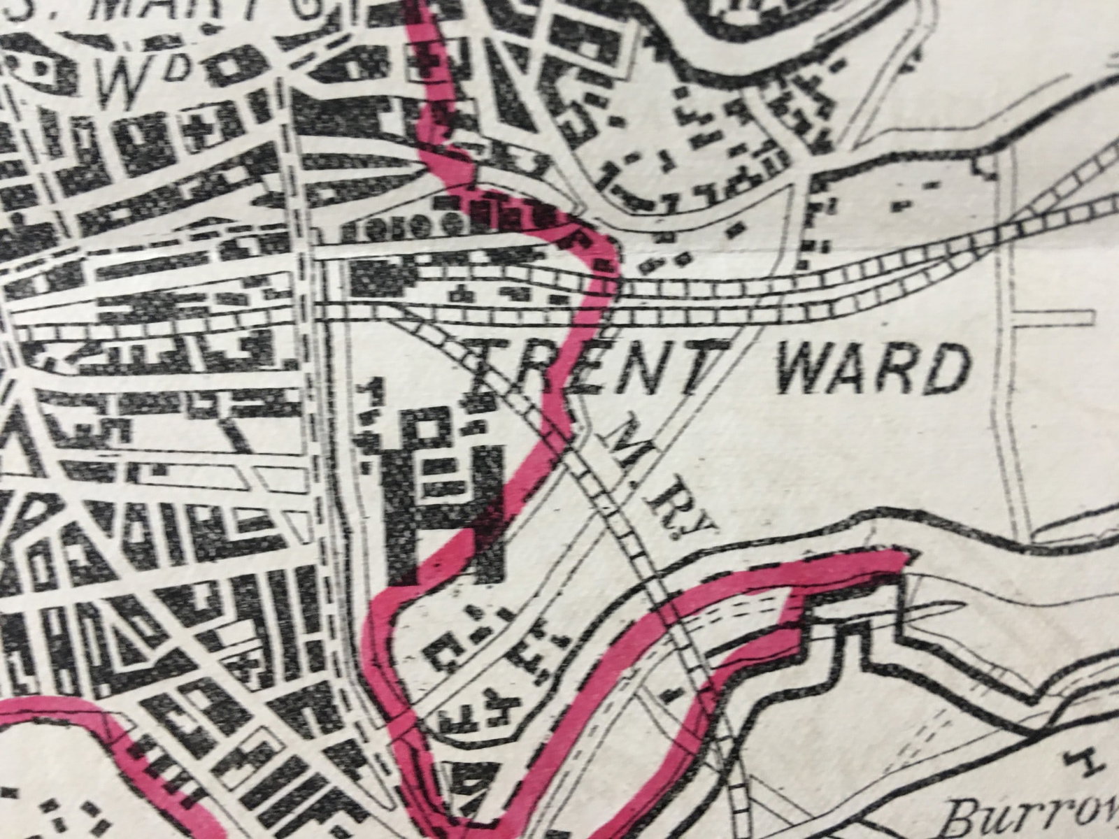 Antique 139 Years-Old Scarce Map City of Nottingham 1885 Boundary Changes. - 5