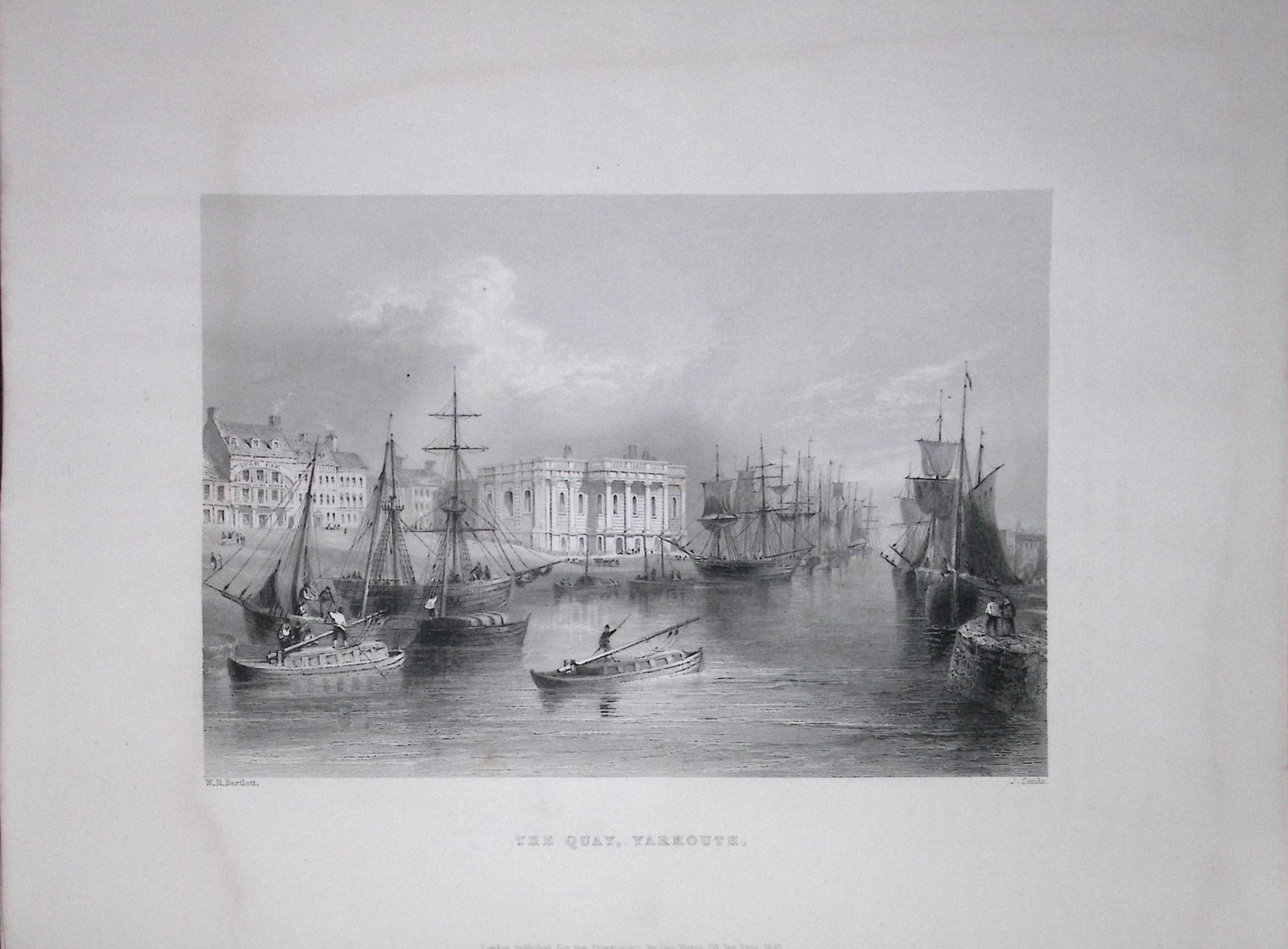 Yarmouth The Quayside WH Bartlett 1842 Antique Steel Engraving-203 This Steel Engraved Print Has...: Title: Yarmouth The Quayside WH Bartlett 1842 Antique Steel Engraving-203 This Steel Engraved Print Has Bee Description: This Steel Engraved Print Has Been Removed from an Antique 1842 Edition of.