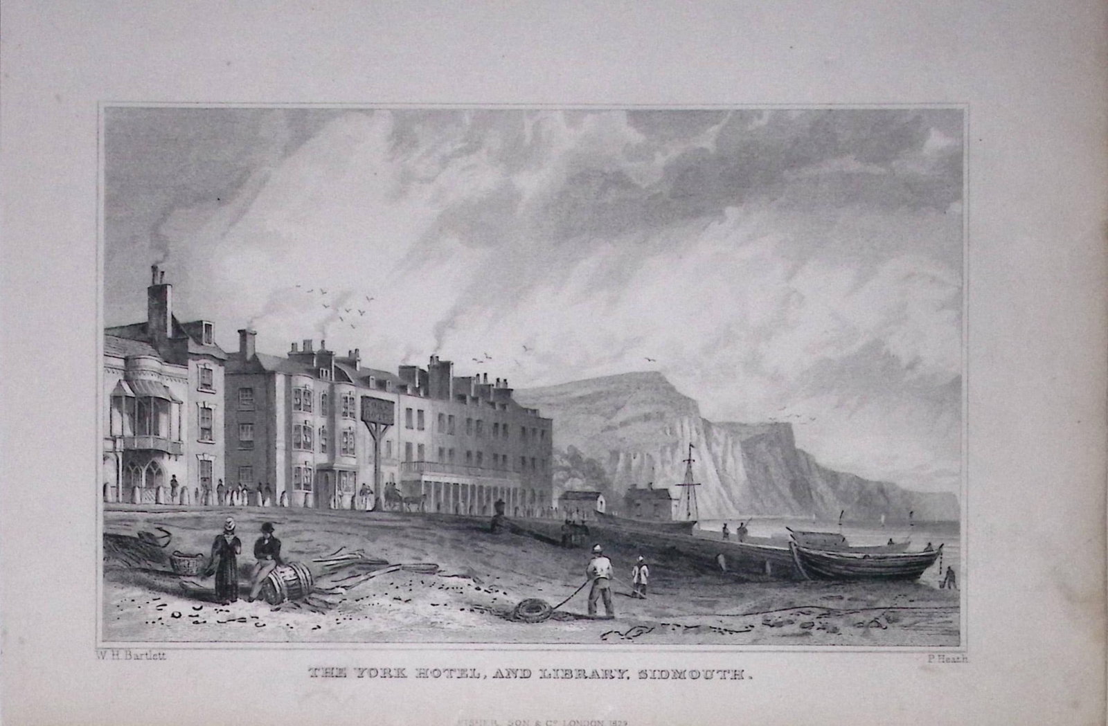 Sidmouth View Beach & Rocks Devonshire Antique 193 Years-Old Steel-Engraving-52: Title: Sidmouth View Beach & Rocks Devonshire Antique 193 Years-Old Steel-Engraving-52 Description: This Antique Steel Engraving Was Removed from a 193-Year-Old Edition of. Devon and Cornwall