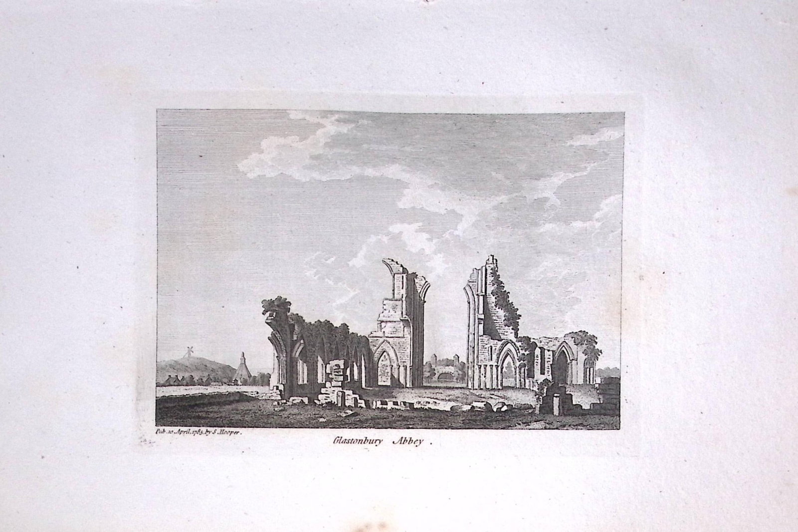 Somerset Glastonbury Abbey Francis Grose Rare 240 Years-Old Copper Engraving-25: Title: Somerset Glastonbury Abbey Francis Grose Rare 240 Years-Old Copper Engraving-25 Description: This Antique Book Plates Was Removed from an 8 Volume Edition. Francis Grose's Antiquities of