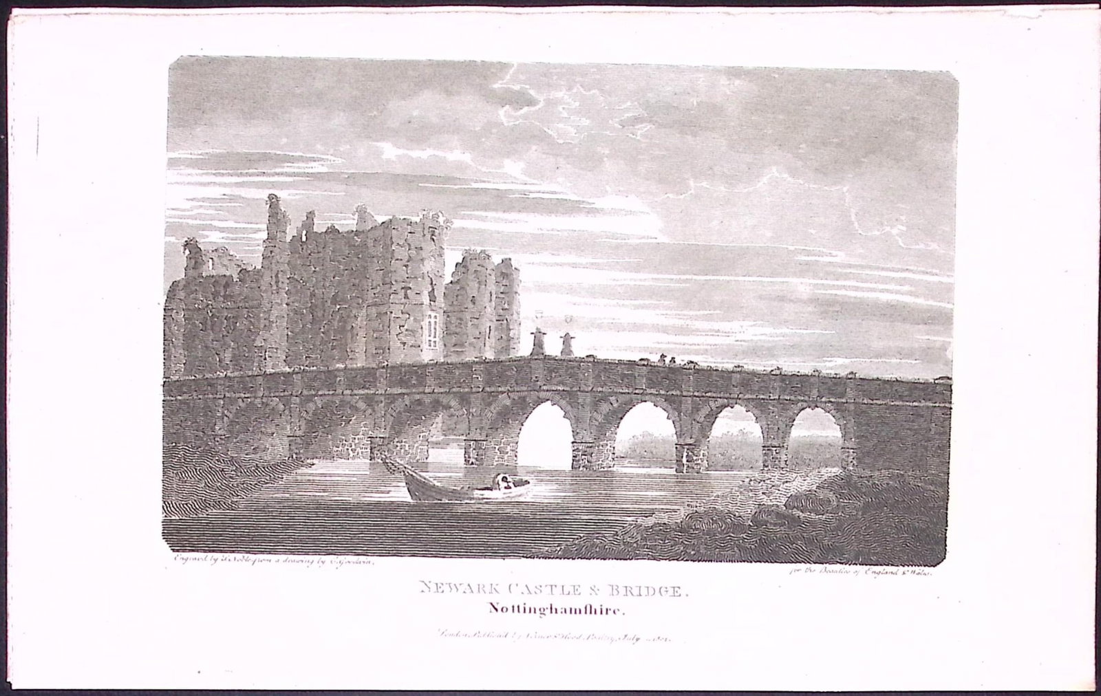 Nottinghamshire Newark Castle & Bridge 212 Years-Old Steel-Engraving-158: Title: Nottinghamshire Newark Castle & Bridge 212 Years-Old Steel-Engraving-158 Description: This Nottinghamshire Georgian Antique Print Was Removed from a First Edition of. The Beauties of