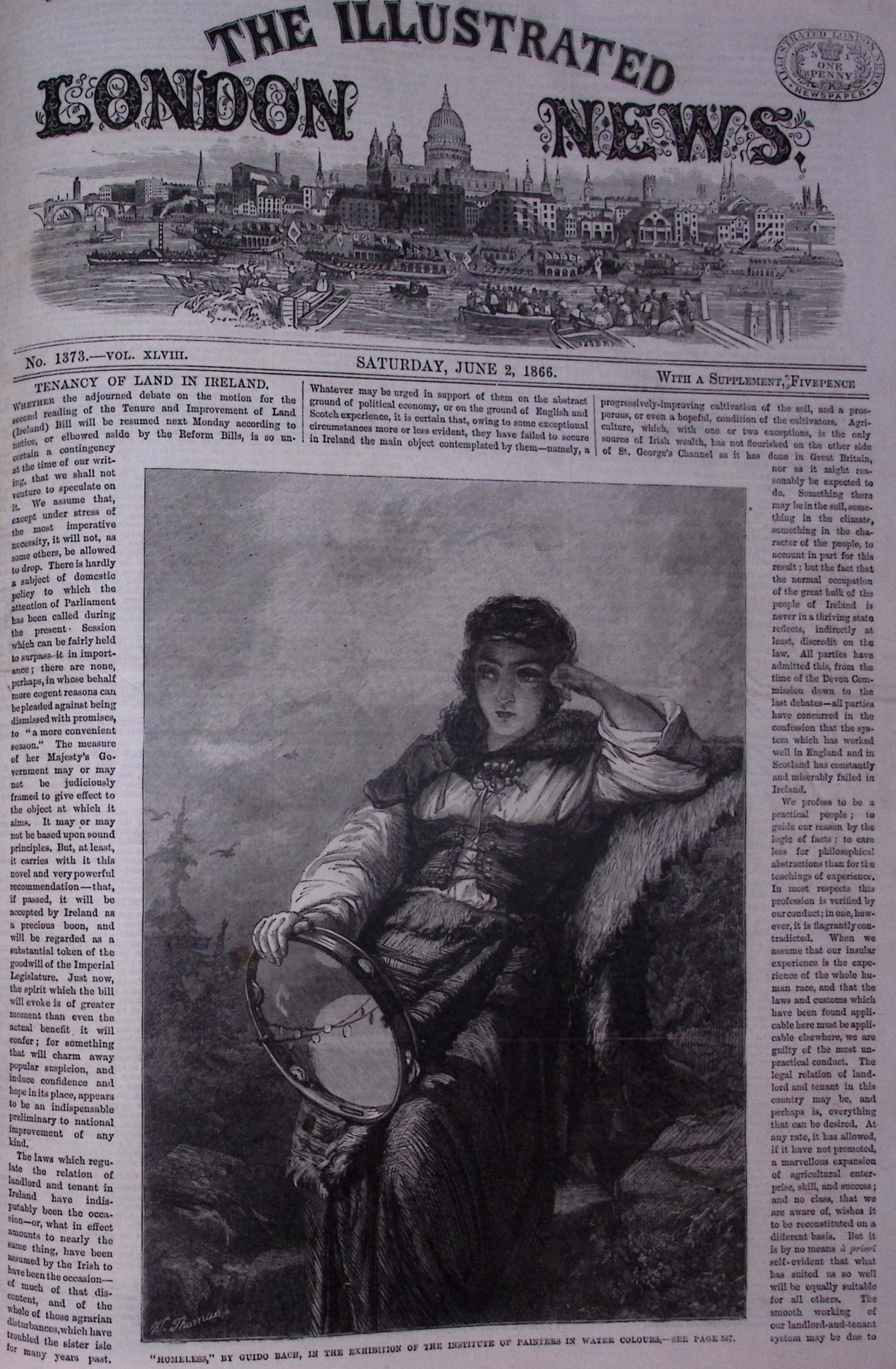The Illustrated London News Antique Bound Edition Jan-June 1866 Over 600 Pages. - 11