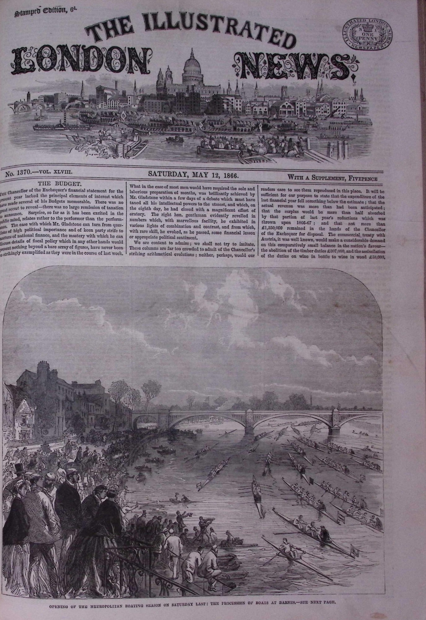 The Illustrated London News Antique Bound Edition Jan-June 1866 Over 600 Pages. - 13