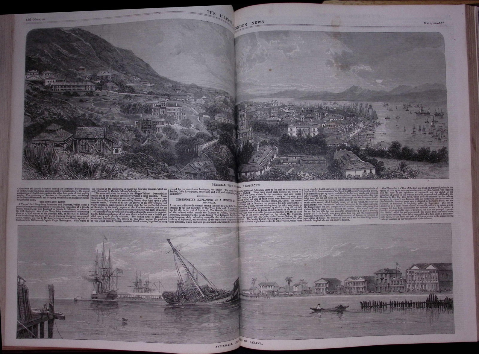 The Illustrated London News Antique Bound Edition Jan-June 1866 Over 600 Pages. - 14
