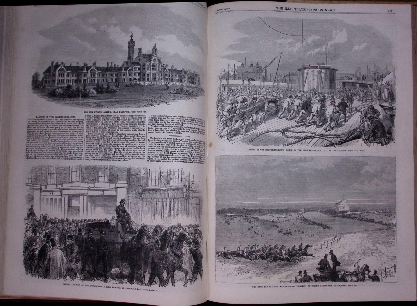 The Illustrated London News Antique Bound Edition Jan-June 1866 Over 600 Pages. - 19