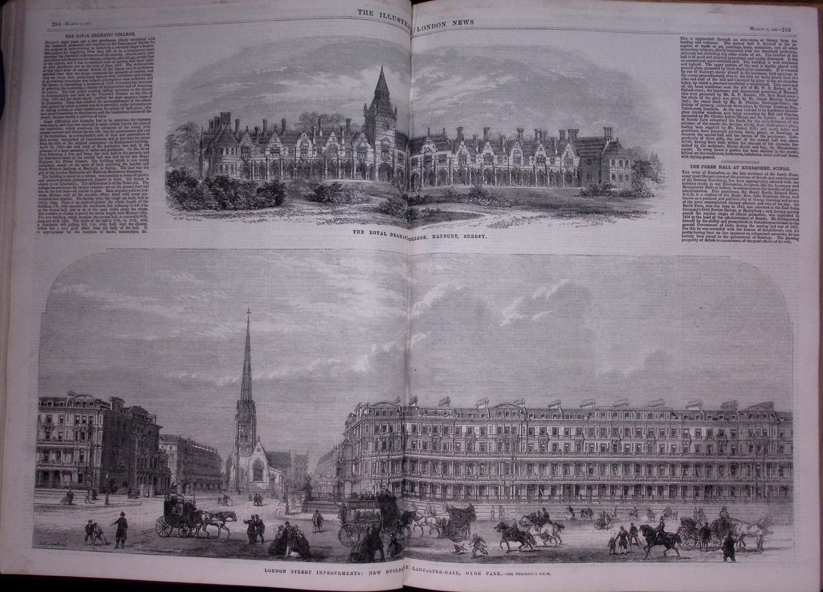 The Illustrated London News Antique Bound Edition Jan-June 1866 Over 600 Pages. - 3