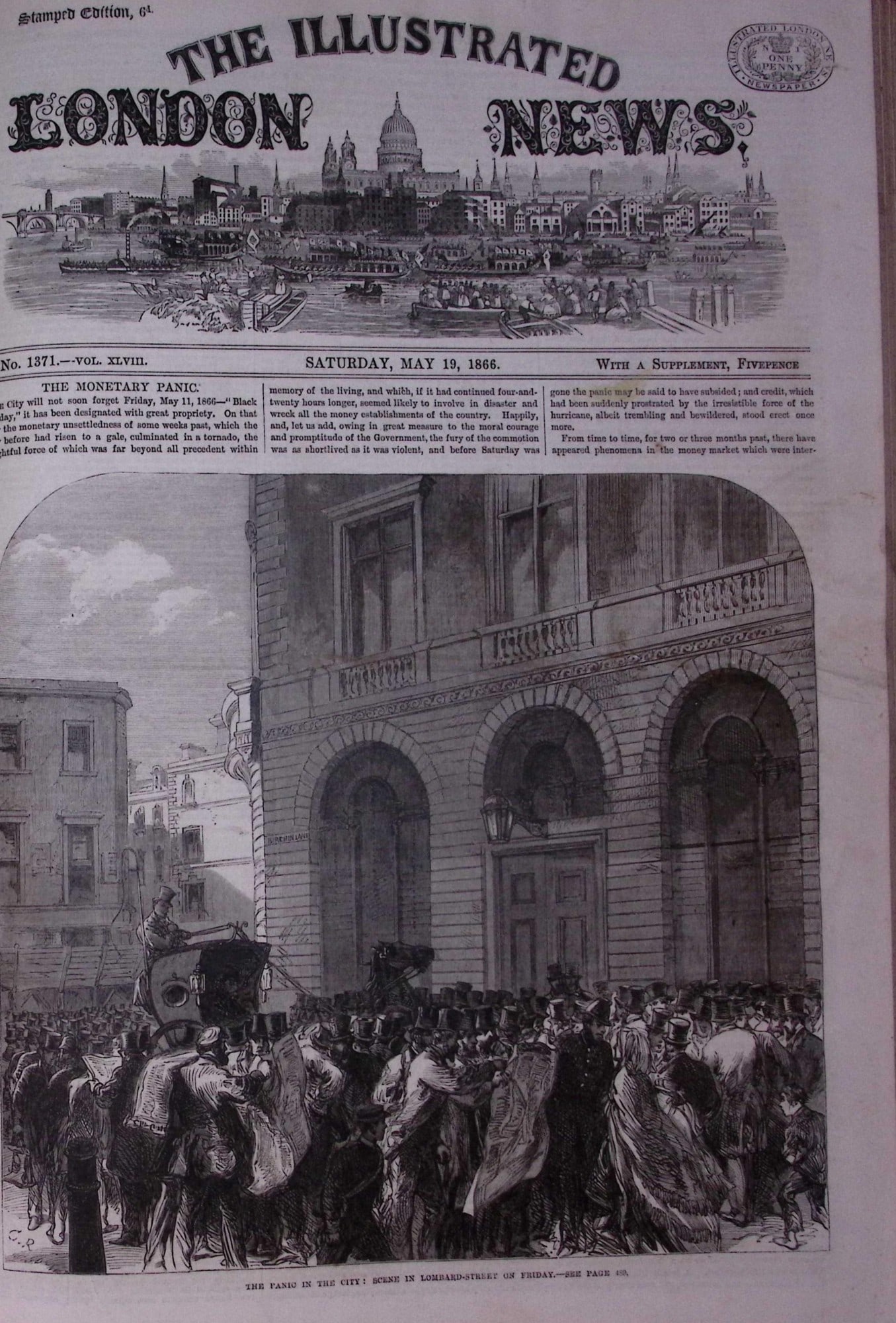 The Illustrated London News Antique Bound Edition Jan-June 1866 Over 600 Pages. - 4