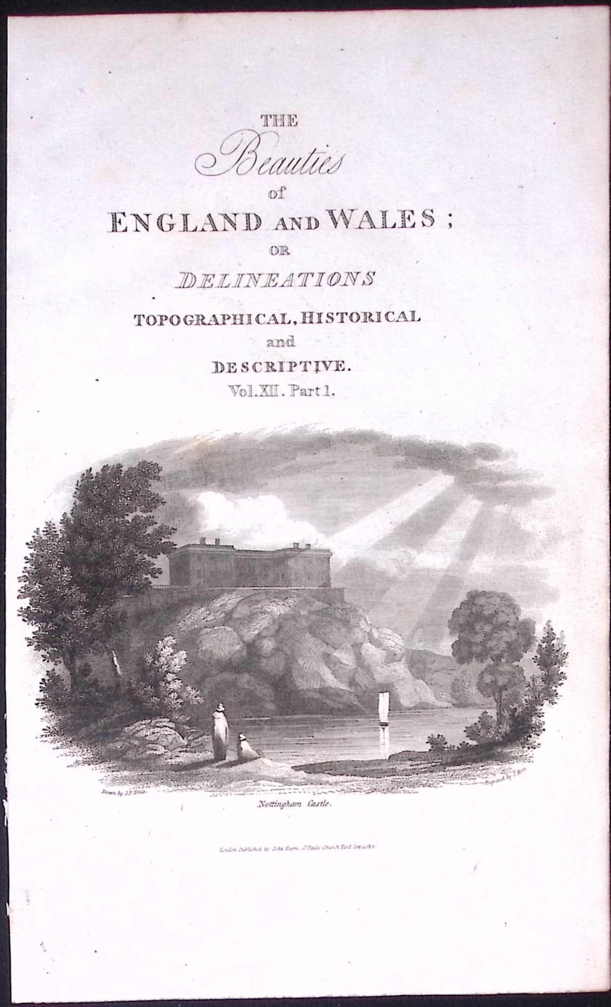 Nottingham Castle Antique 212 Years-Old Steel-Engraving-152: Title: Nottingham Castle Antique 212 Years-Old Steel-Engraving-152 Description: This Nottinghamshire Georgian Antique Print Was Removed from a First Edition of. The Beauties of England and Wales