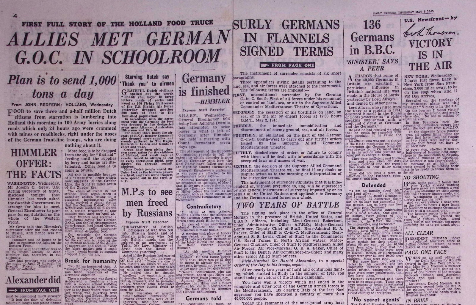 Hitler, Goebbels Kill Themselves, Berlin Has Fallen WW2 Original 1945 Newspaper-16. - 3