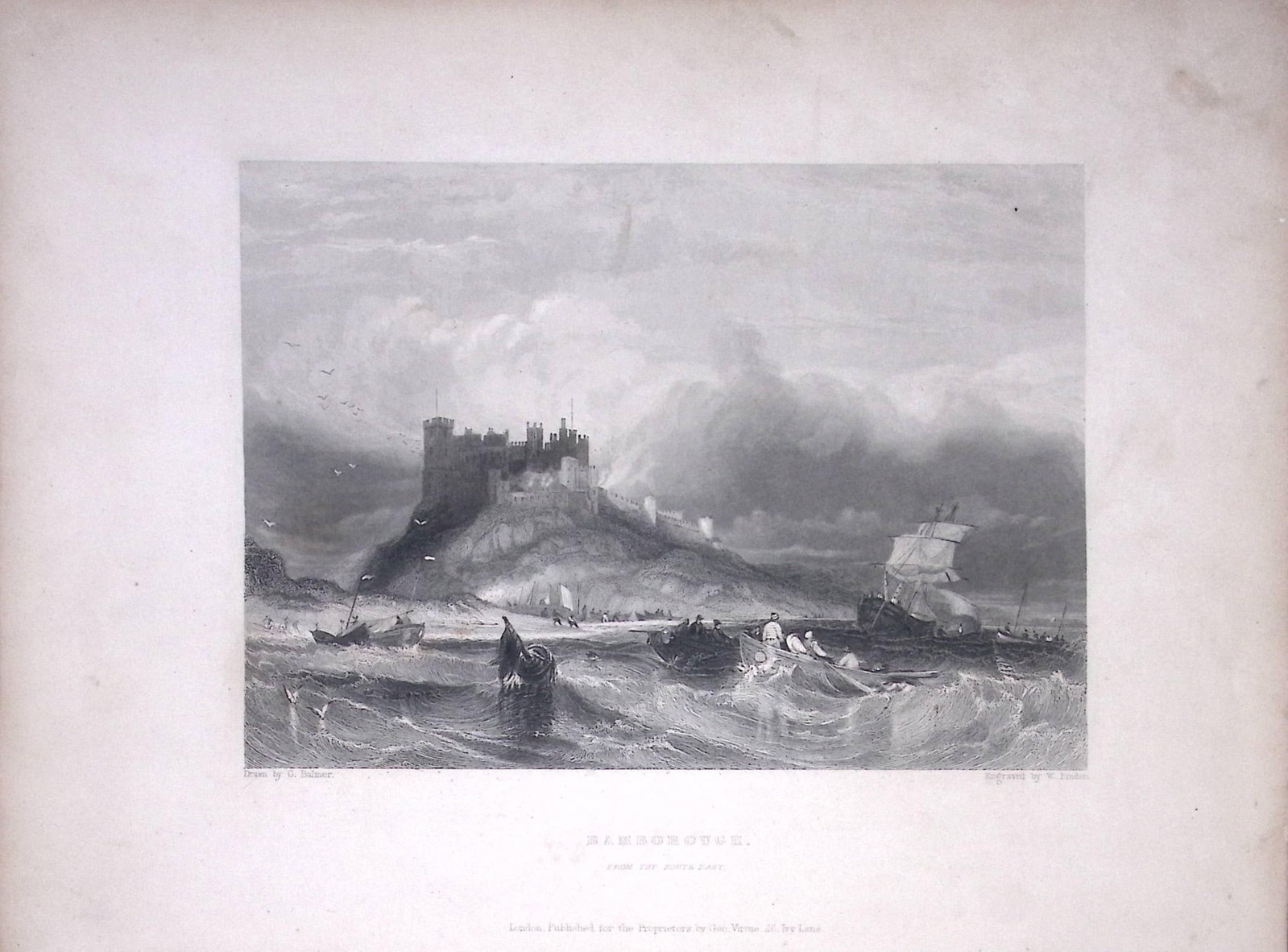 Bamborough Castle WH Bartlett 1842 Antique Steel Engraving-4-TR: Title: Bamborough Castle WH Bartlett 1842 Antique Steel Engraving-4-TR Description: This Steel Engraved Print Has Been Removed from an Antique 1842 Edition of. Finden’s The Ports, Harbours,
