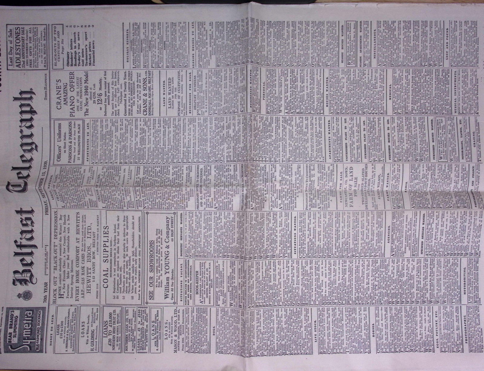 Job-Lot Original Belfast Ireland WW2 Newspapers Images & Reports of The War-43. - 2