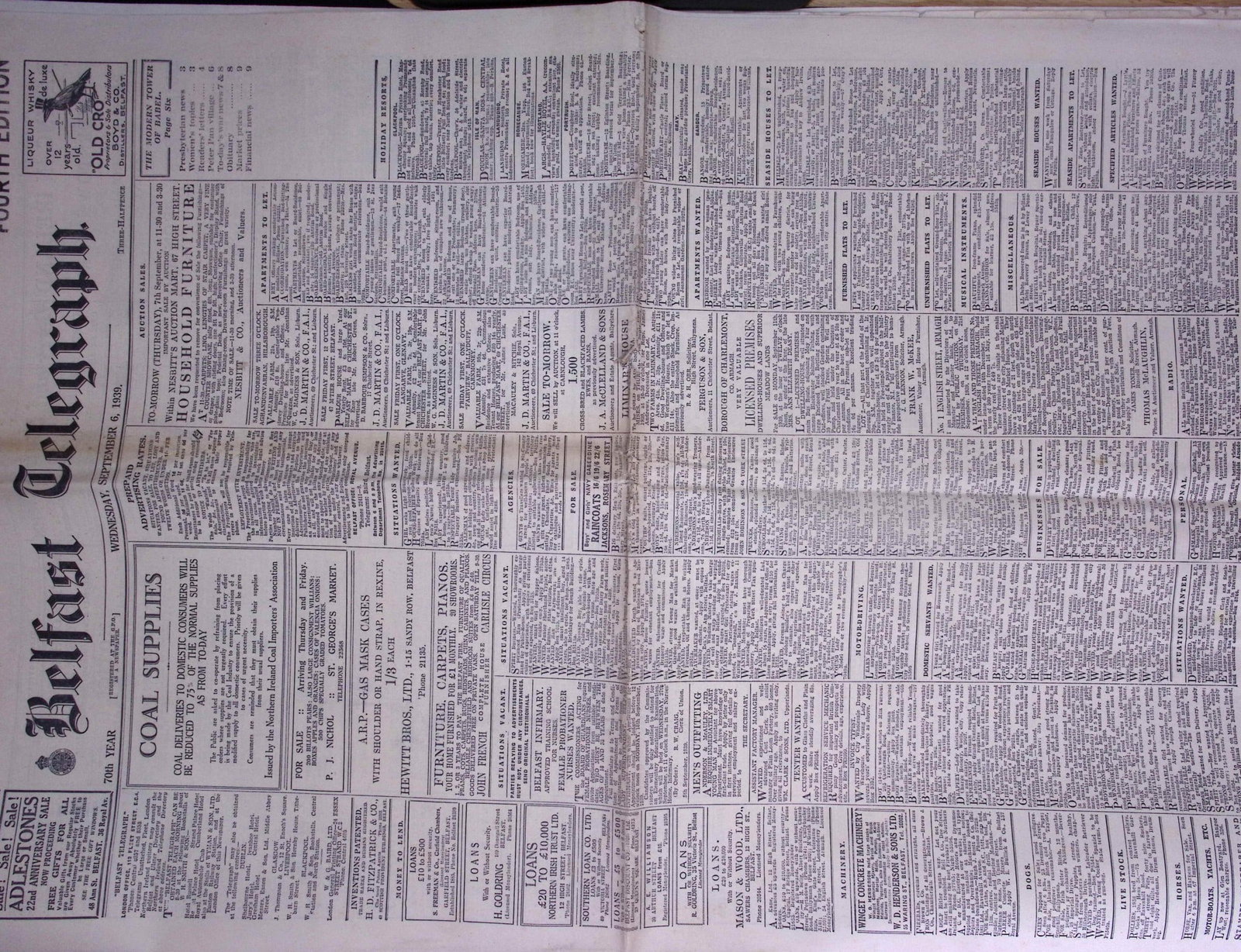 Job-Lot Original Belfast Ireland WW2 Newspapers Images & Reports of The War-43. - 3