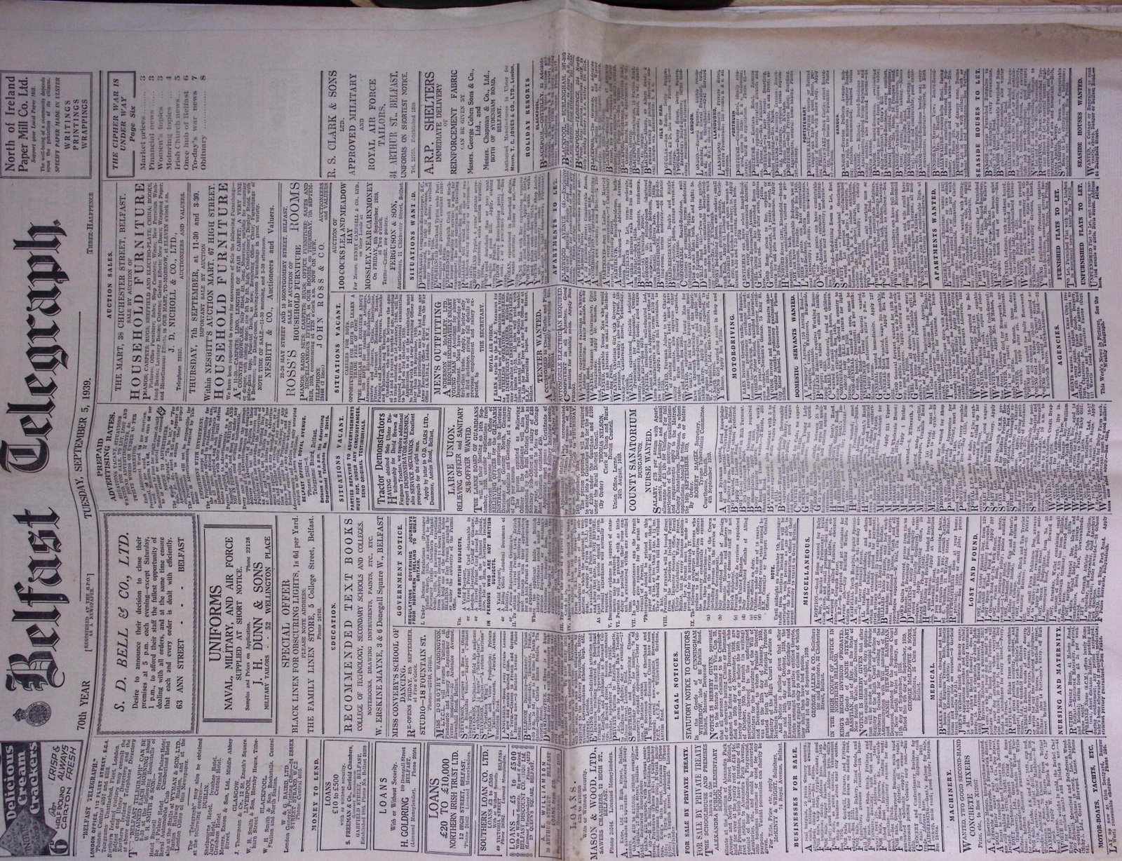 Job-Lot Original Belfast Ireland WW2 Newspapers Images & Reports of The War-43. - 4