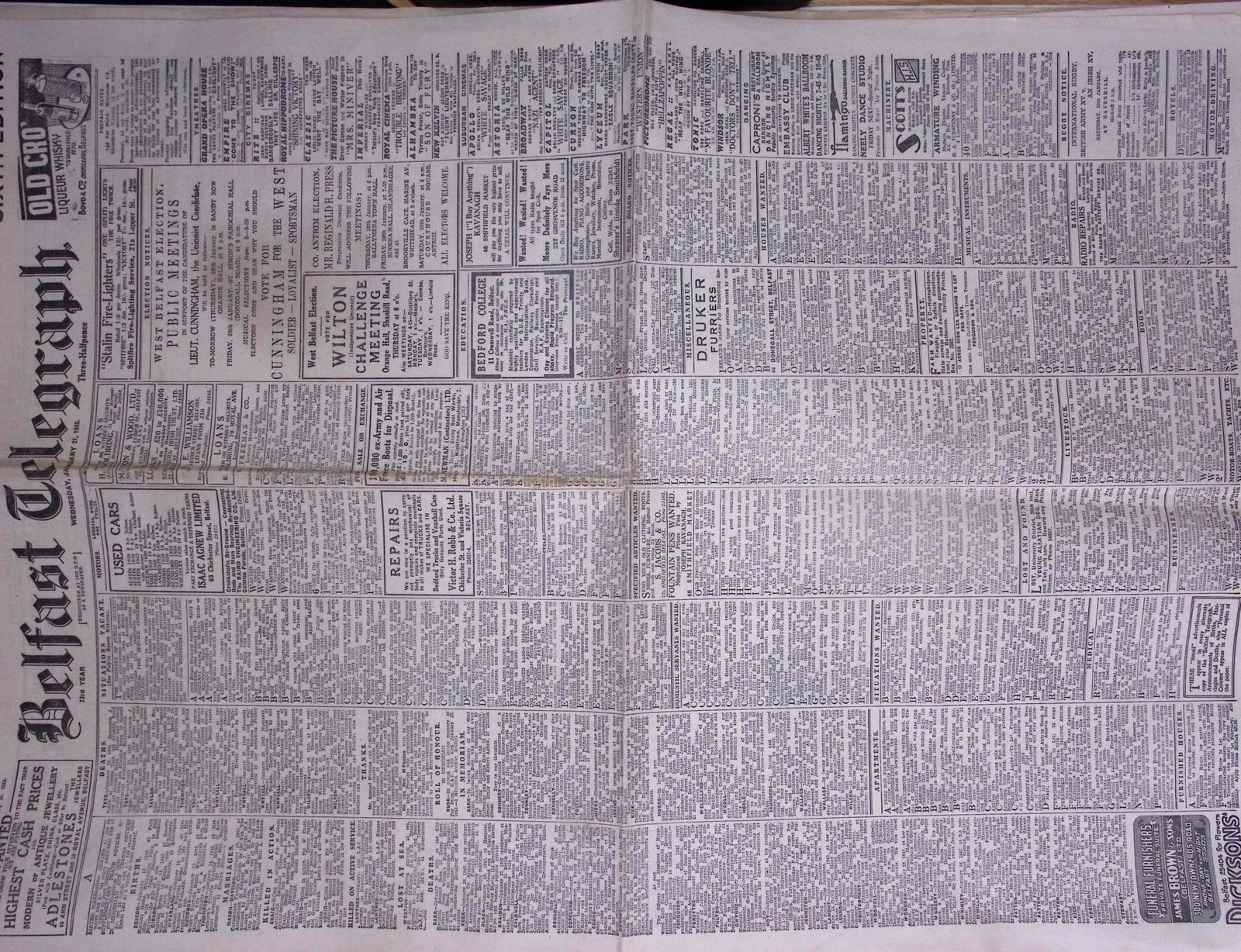 Job-Lot Original Belfast Ireland WW2 Newspapers Images & Reports of The War-43. - 5