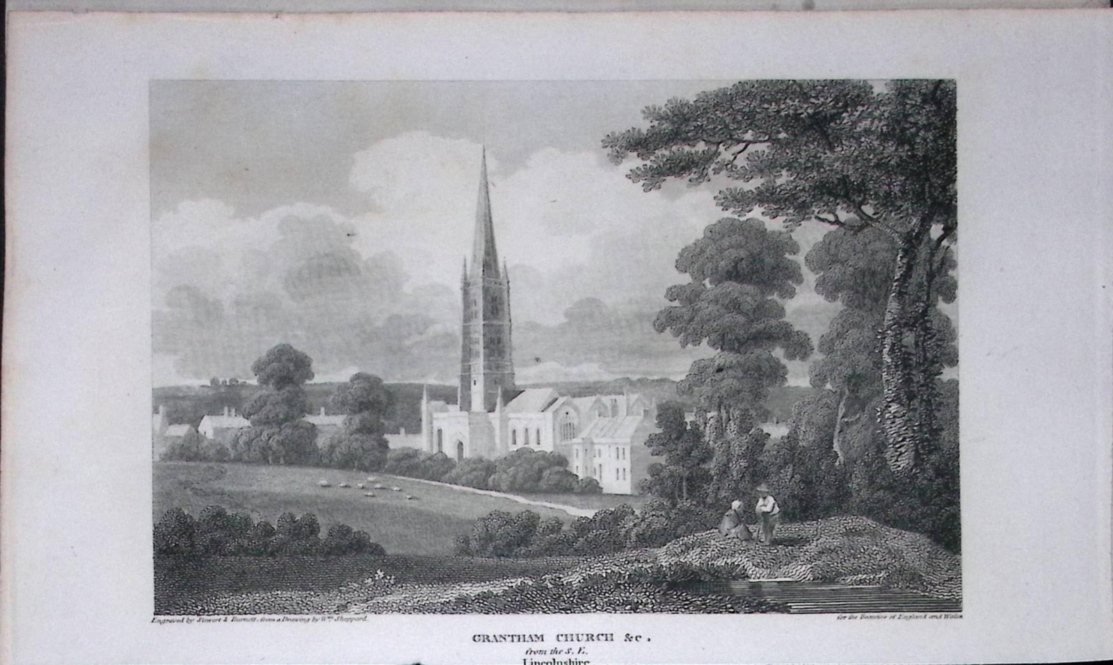 Grantham Church Lincolnshire Antique 218 Years-Old Georgian Steel-Engraving-450: Title: Grantham Church Lincolnshire Antique 218 Years-Old Georgian Steel-Engraving-450 Description: This Lincolnshire Georgian Antique Print Was Removed from a First Edition of. The Beauties o