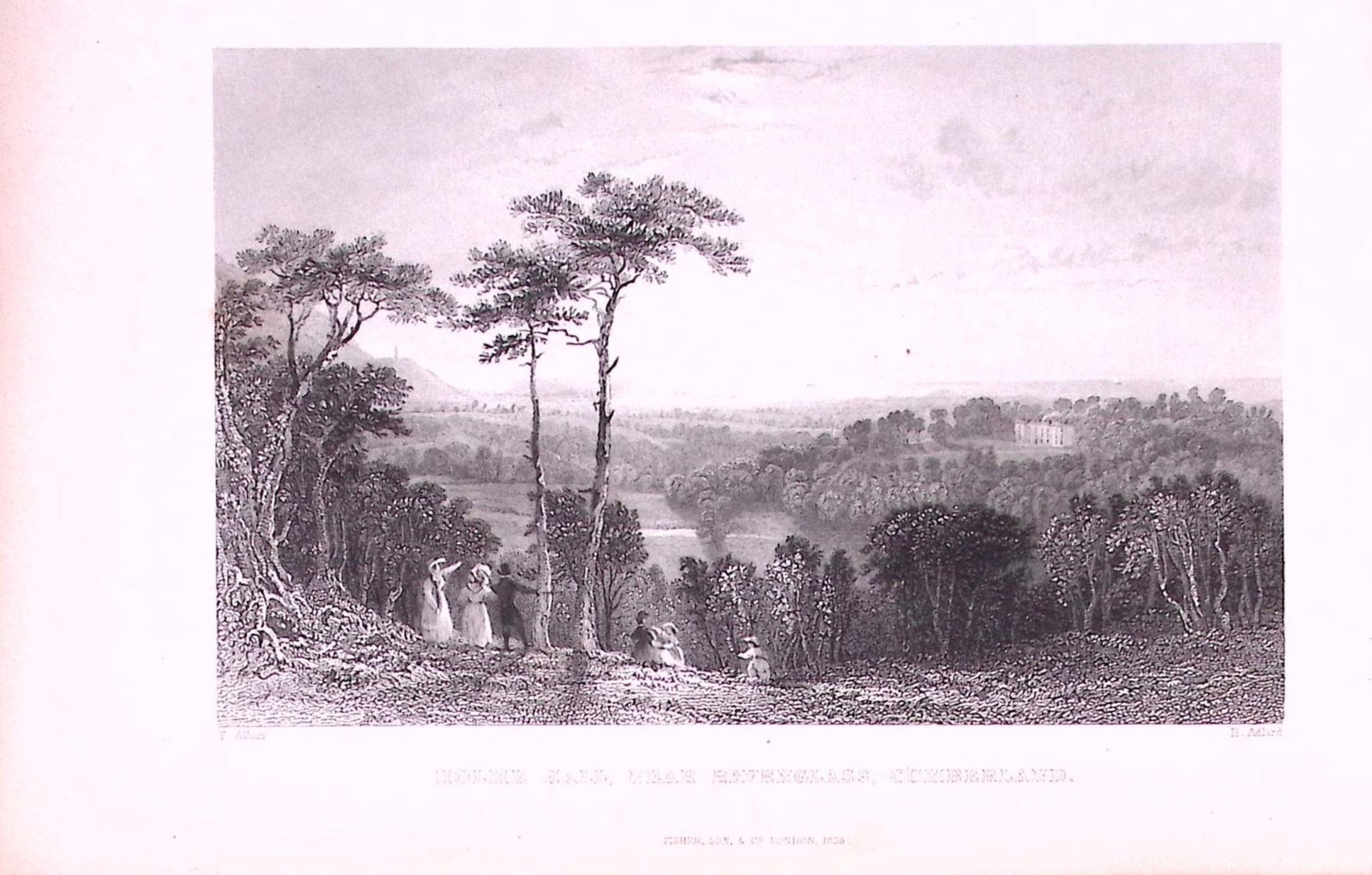 Holme Hall Ravenglass Cumbria Antique Steel Engraving-38-TR: Title: Holme Hall Ravenglass Cumbria Antique Steel Engraving-38-TR Description: This Steel Engraved Print Has Been Removed from an Antique 1835 Edition of. Westmorland, Cumberland,