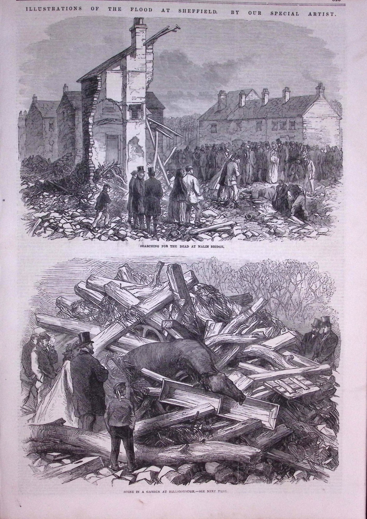 The Great Sheffield Flood of 1864-240 People Died, over 4,000 Houses Destroyed Newspaper-2. - 3