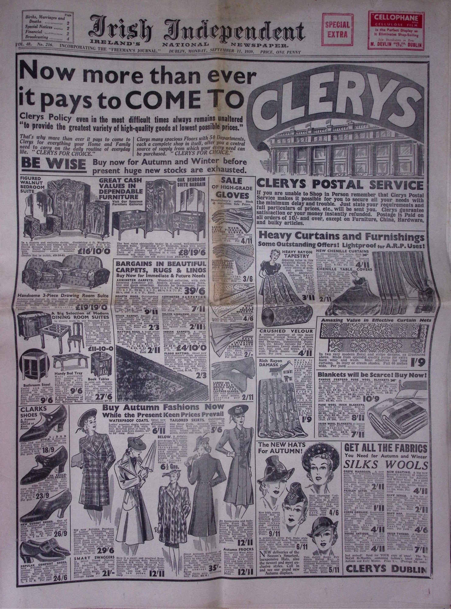 Irish Independent WW2 87 Years-Old Rare Newspaper Adverts, GAA Results, Etc.: Title: Irish Independent WW2 87 Years-Old Rare Newspaper Adverts, GAA Results, Etc. Description: Irish Independent WW2 87 Years-Old Rare Newspaper Adverts, GAA Results, Etc. Providing a Glimpse into