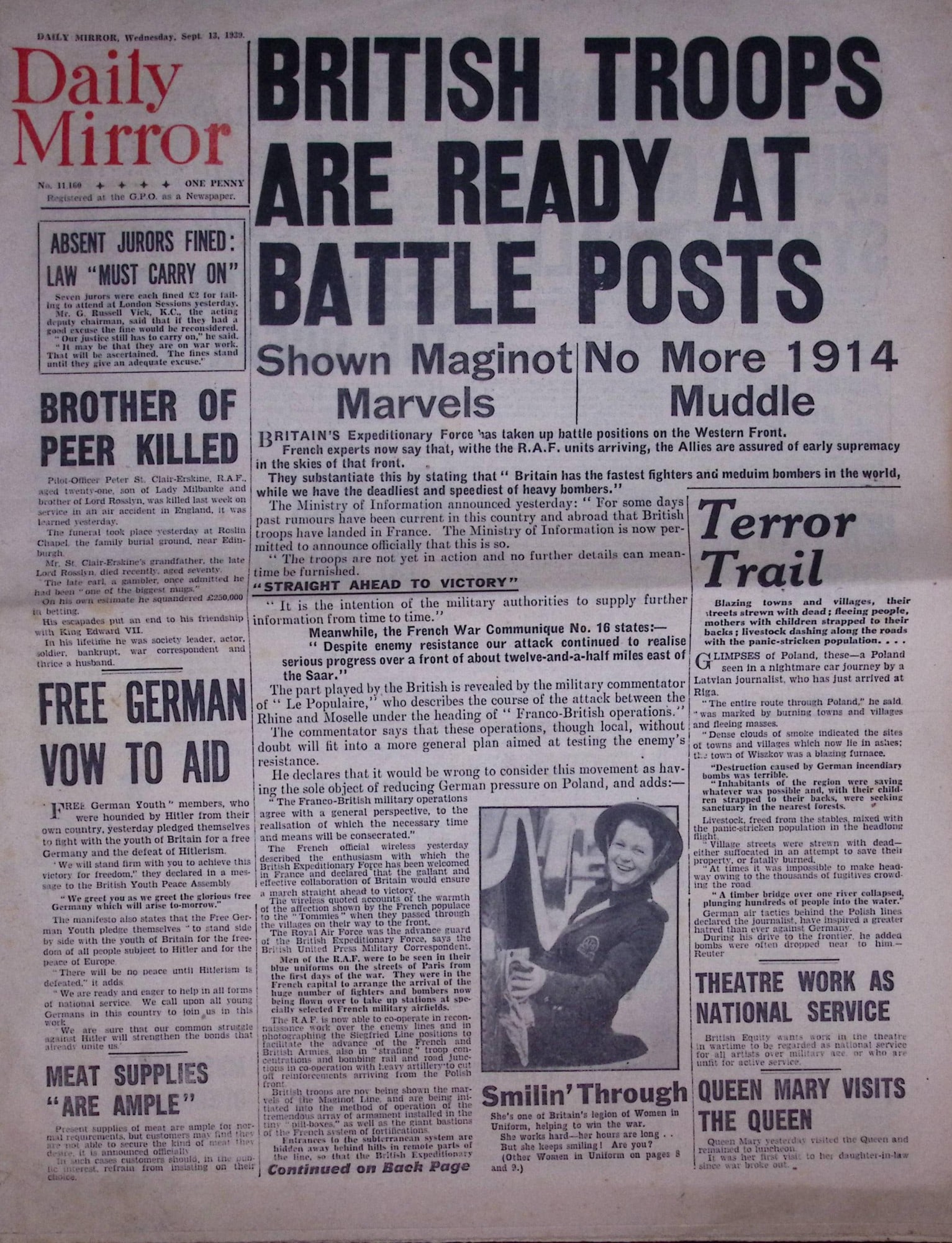 Job-Lot Original 1939 WW2 Newspapers Images & Reports of The War-21. - 2
