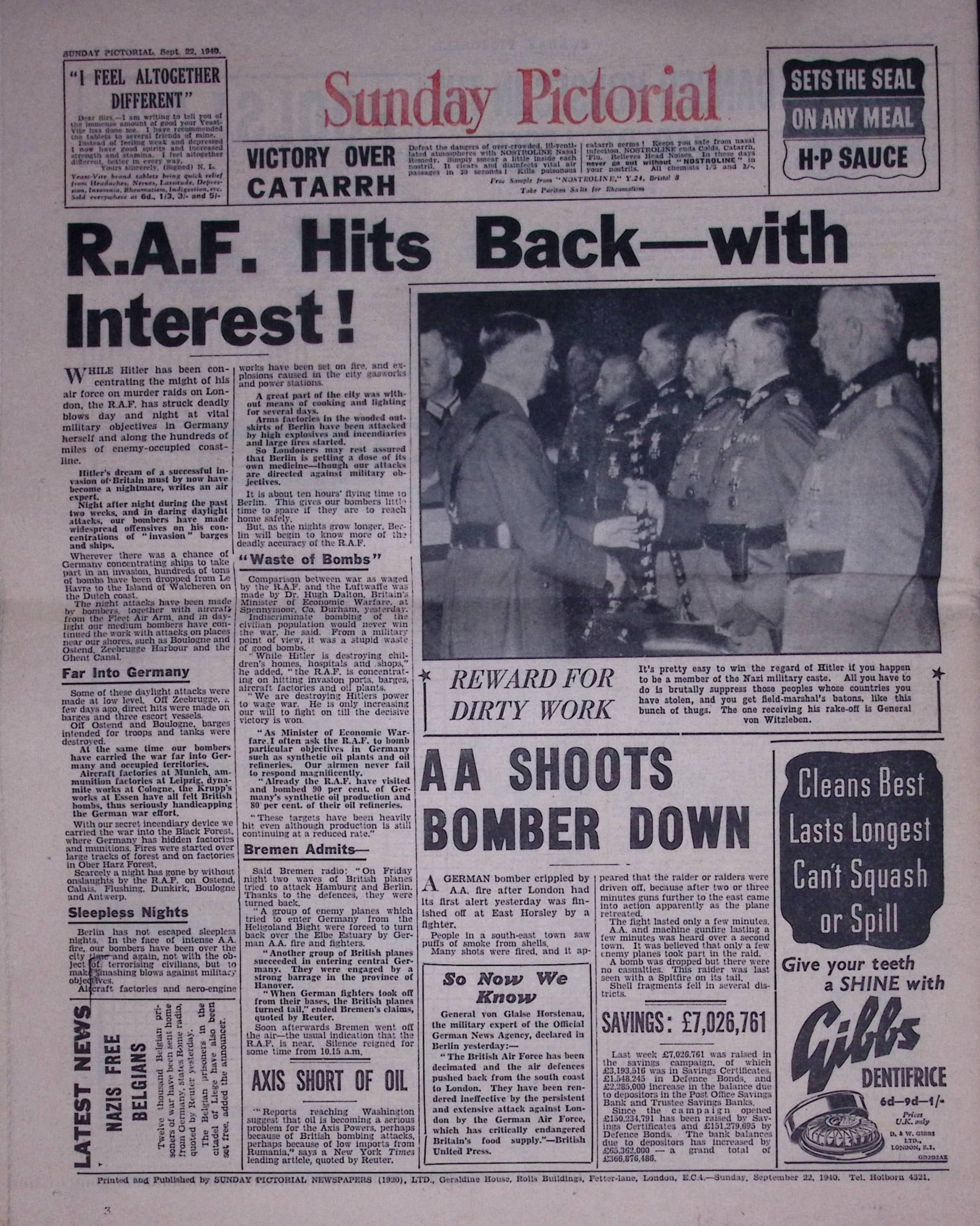 Job-Lot Original 1939 WW2 Newspapers Images & Reports of The War-21. - 9