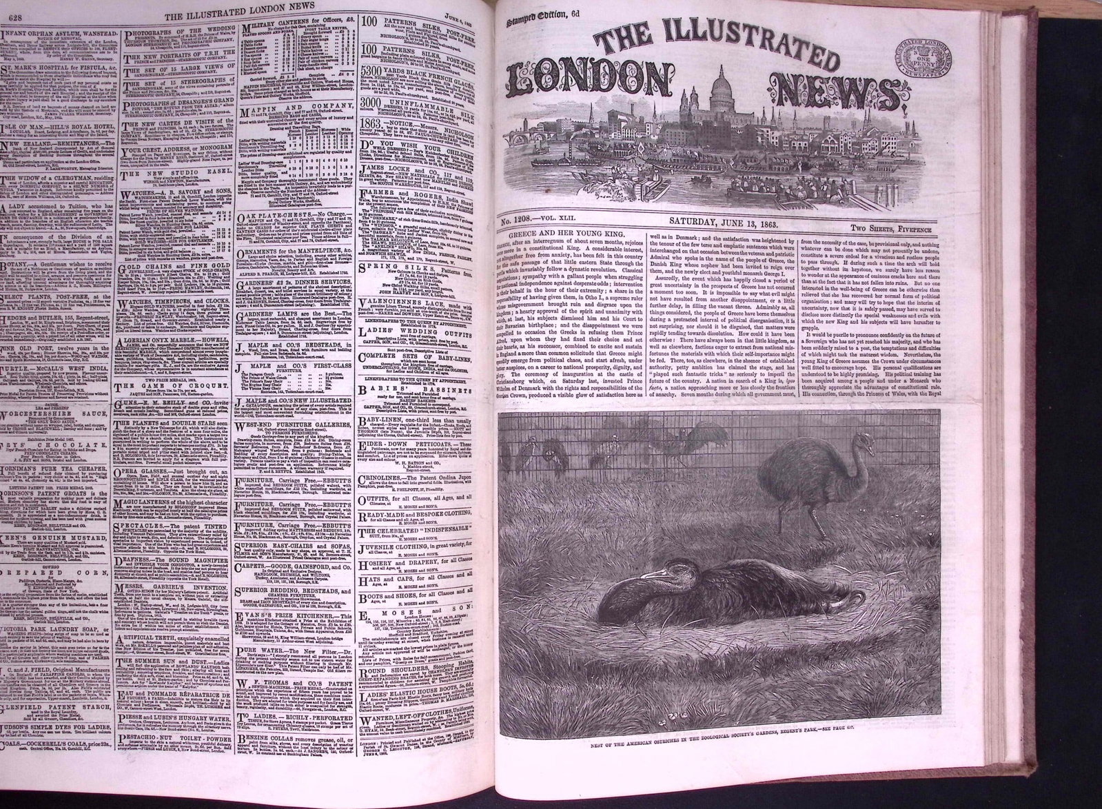 The Illustrated London News Antique Bound Edition Jan – June 1863 Over 700 Pages. - 3