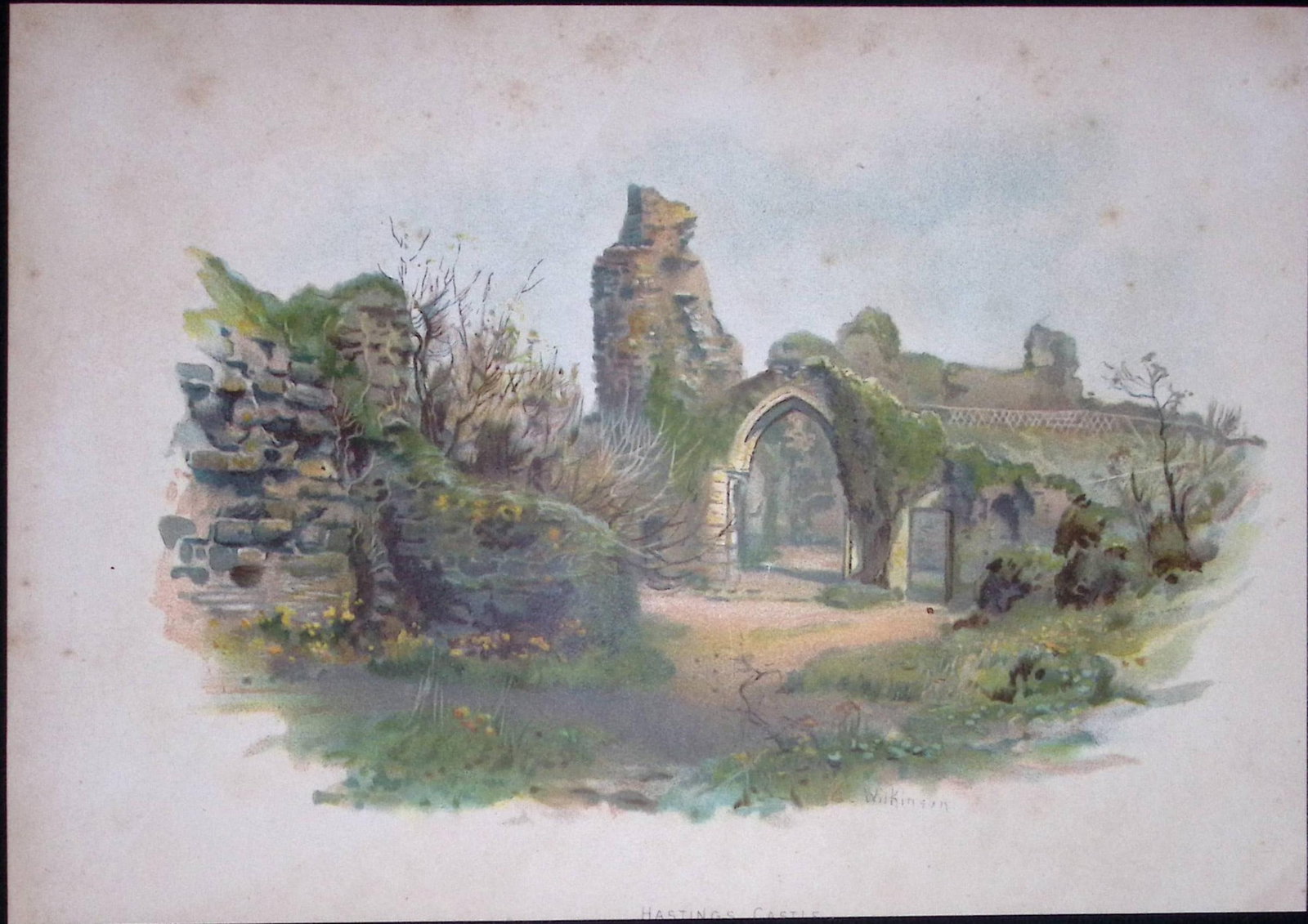 Hastings Castle Sussex Antique Coloured Chromolithograph 10-TR: Title: Hastings Castle Sussex Antique Coloured Chromolithograph 10-TR Description: This Antique Chromolithograph Has Been Removed from an Edition of. Cassells History of England Published by AW
