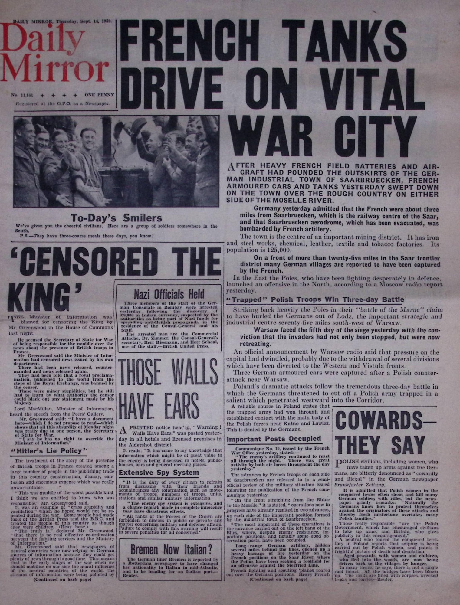Job-Lot Original 1939 WW2 Newspapers Images & Reports of The War-23. - 3