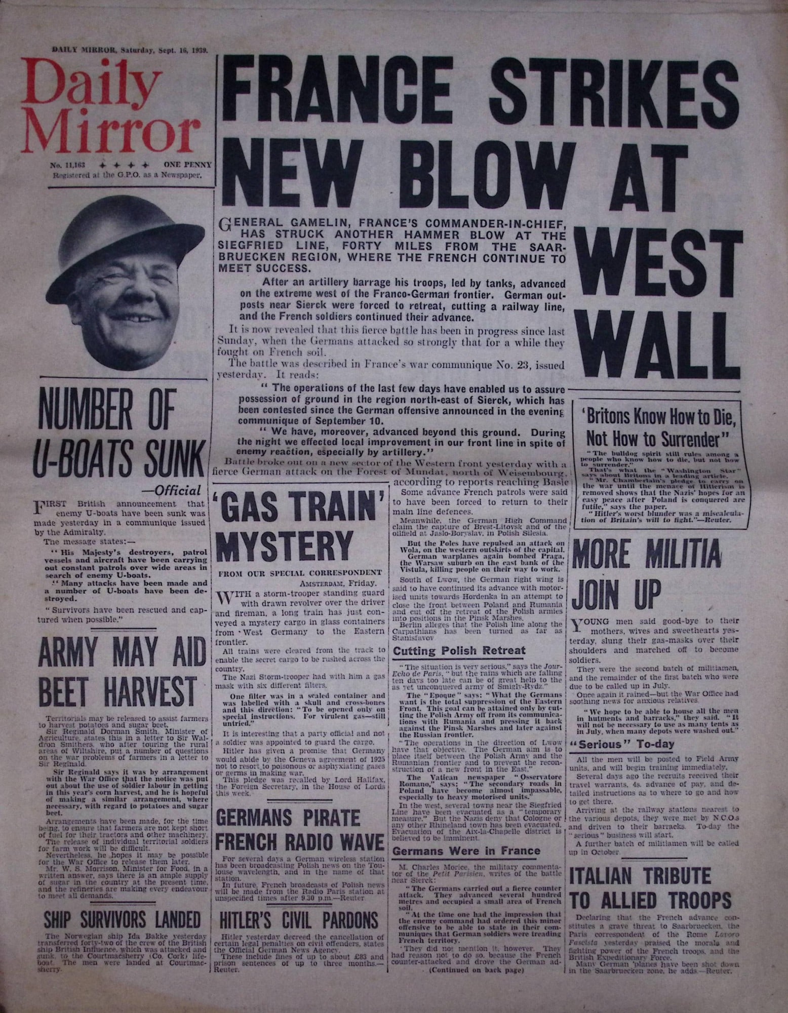 Job-Lot Original 1939 WW2 Newspapers Images & Reports of The War-23. - 4