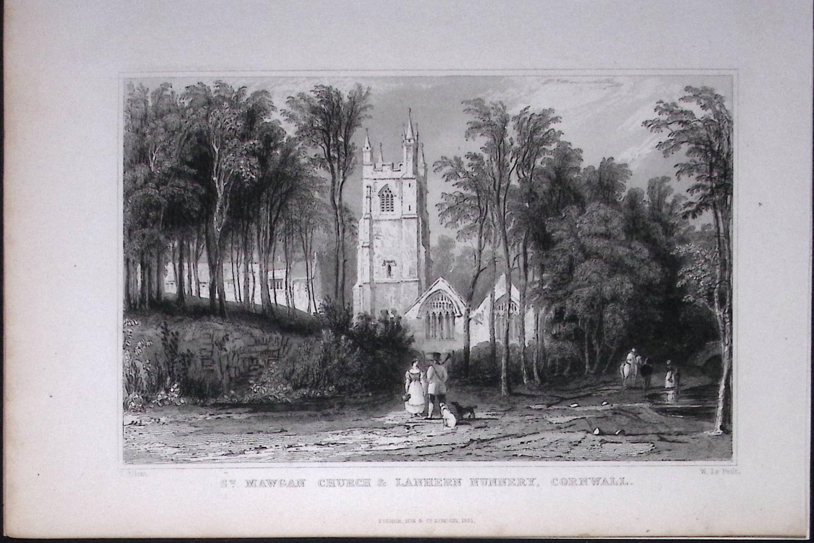 Cornwall St Mawgan Church & Nunnery Antique 193 Years-Old Steel-Engraving-6: Title: Cornwall St Mawgan Church & Nunnery Antique 193 Years-Old Steel-Engraving-6 Description: This Antique Steel Engraving Was Removed from a 193-Year-Old Edition of. Devon and Cornwall