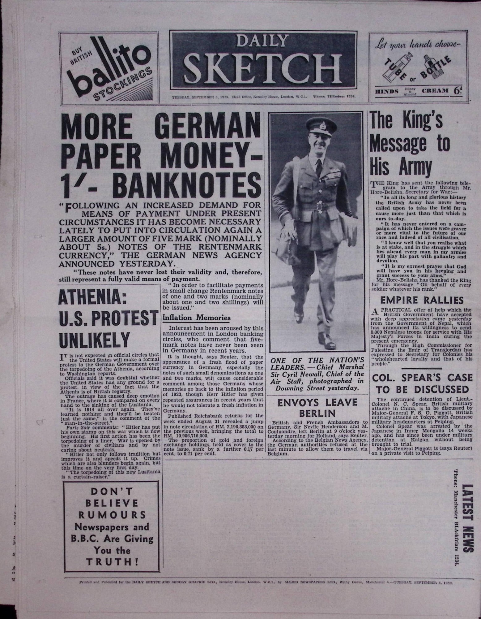 Job-Lot Original 1939 WW2 Newspapers Images & Reports of The War-19. - 10