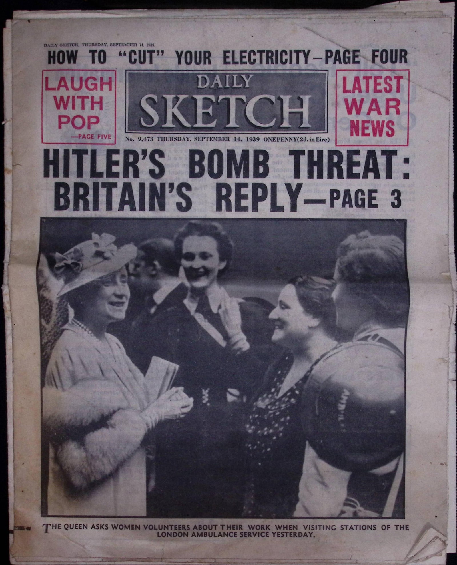 Job-Lot Original 1939 WW2 Newspapers Images & Reports of The War-19. - 3