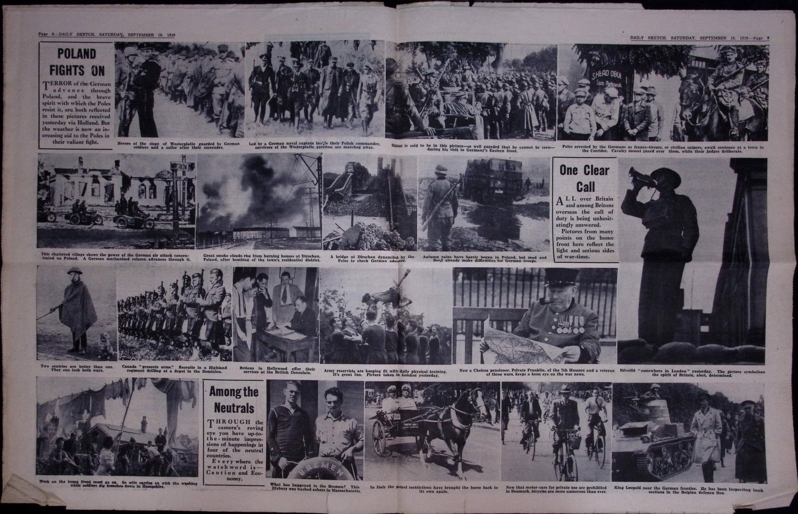 Job-Lot Original 1939 WW2 Newspapers Images & Reports of The War-19. - 7