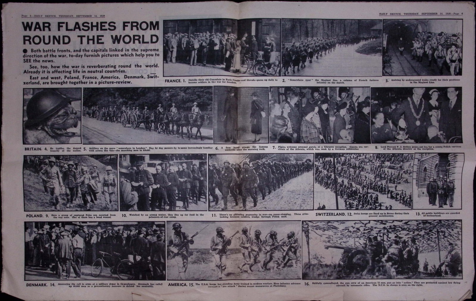 Job-Lot Original 1939 WW2 Newspapers Images & Reports of The War-19. - 8