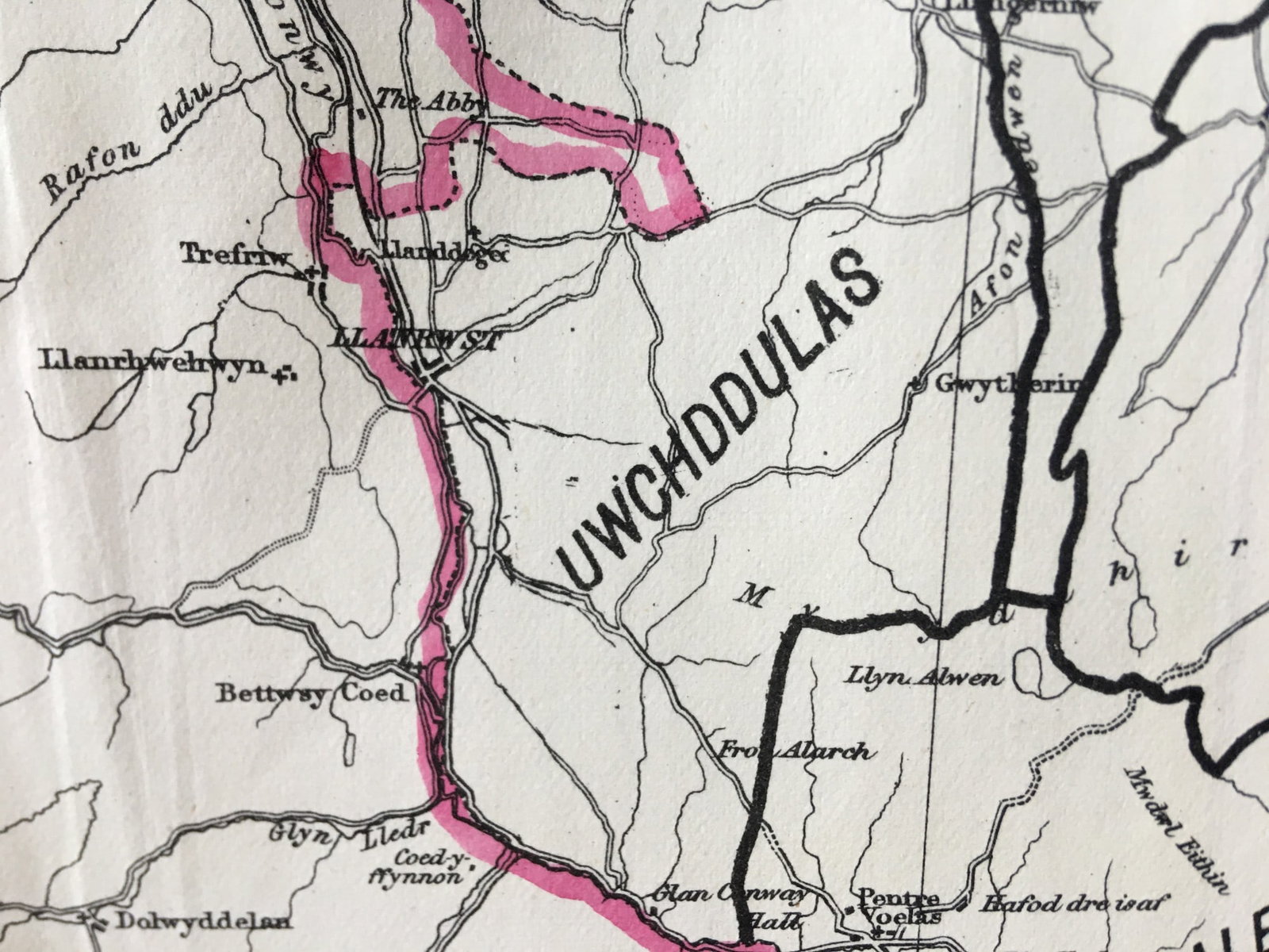 Antique 139 Years-Old Scarce Map Denbighshire 1885 Boundary Changes. - 4