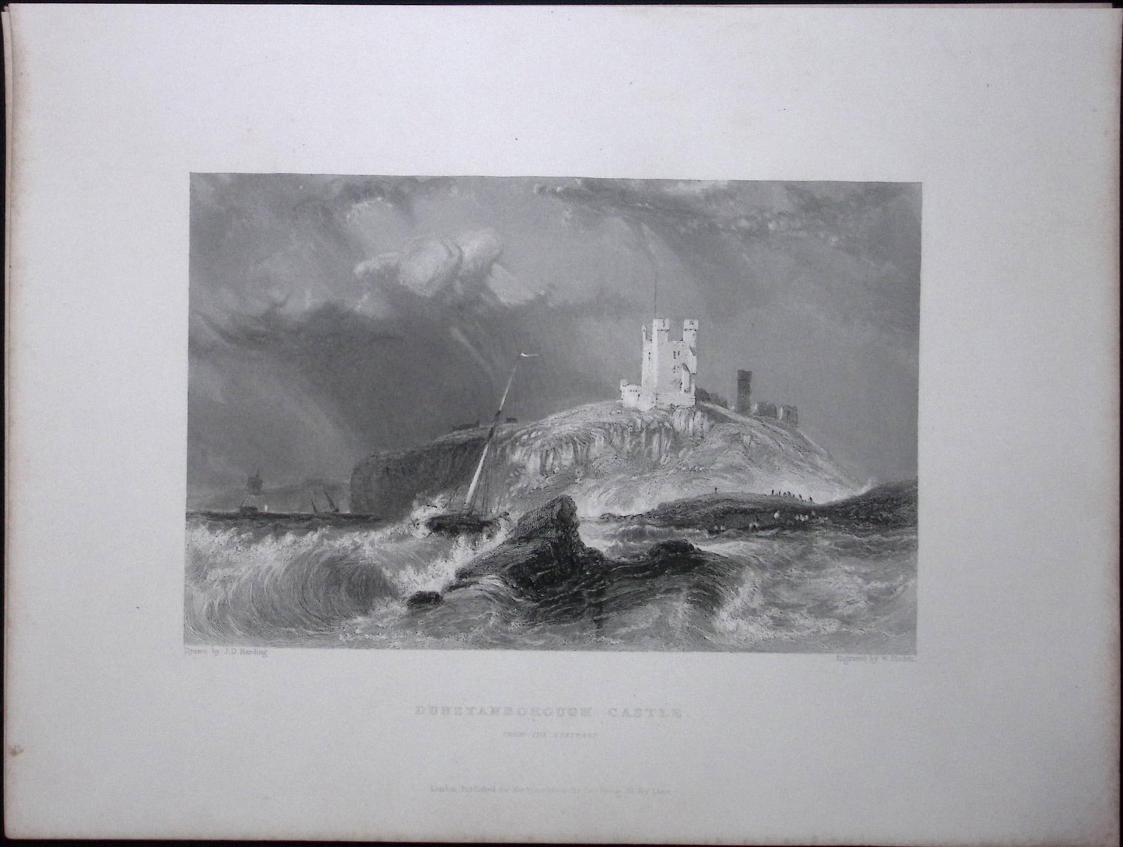 Dunstanborough Castle Northumberland WH Bartlett 183 Years-Old Antique Steel Engraving-55: Title: Dunstanborough Castle Northumberland WH Bartlett 183 Years-Old Antique Steel Engraving-55 Description: This Steel Engraved Print Has Been Removed from an Antique 1842 Edition of.
