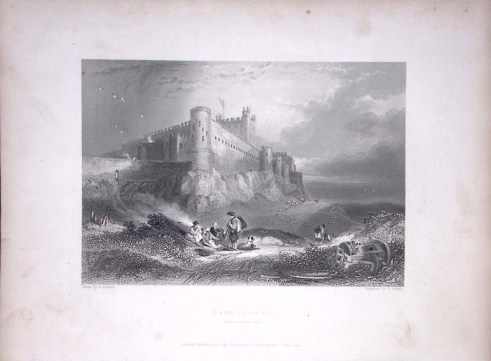 Bamborough Castle WH Bartlett 1842 Antique Steel Engraving-5-TR: Title: Bamborough Castle WH Bartlett 1842 Antique Steel Engraving-5-TR Description: This Steel Engraved Print Has Been Removed from an Antique 1842 Edition of. Finden’s The Ports, Harbours,