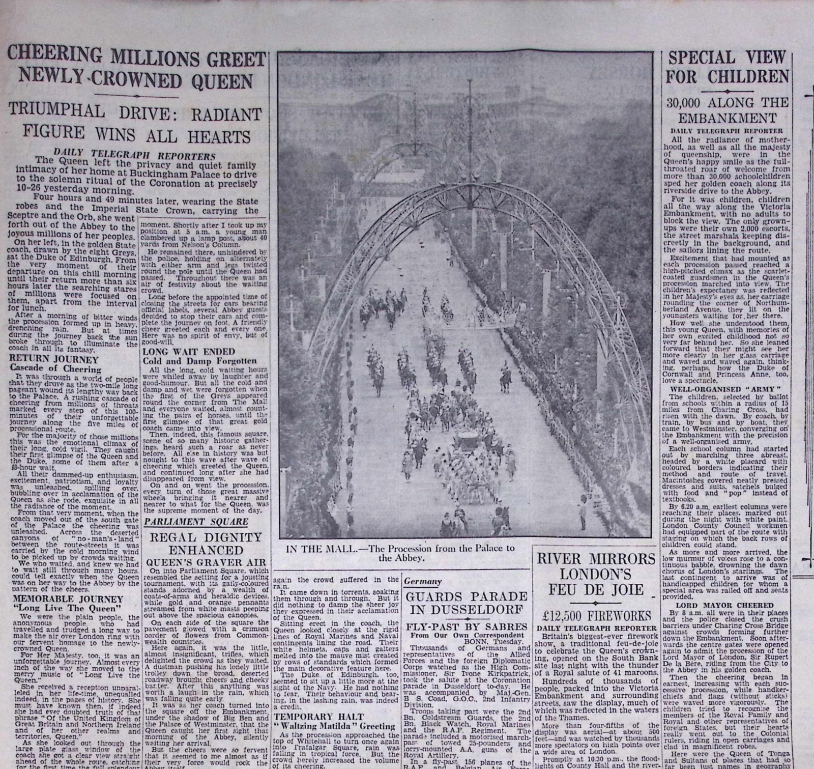The Coronation of Queen Elizabeth Original 1953 Daily Telegraph Newspaper-30. - 3