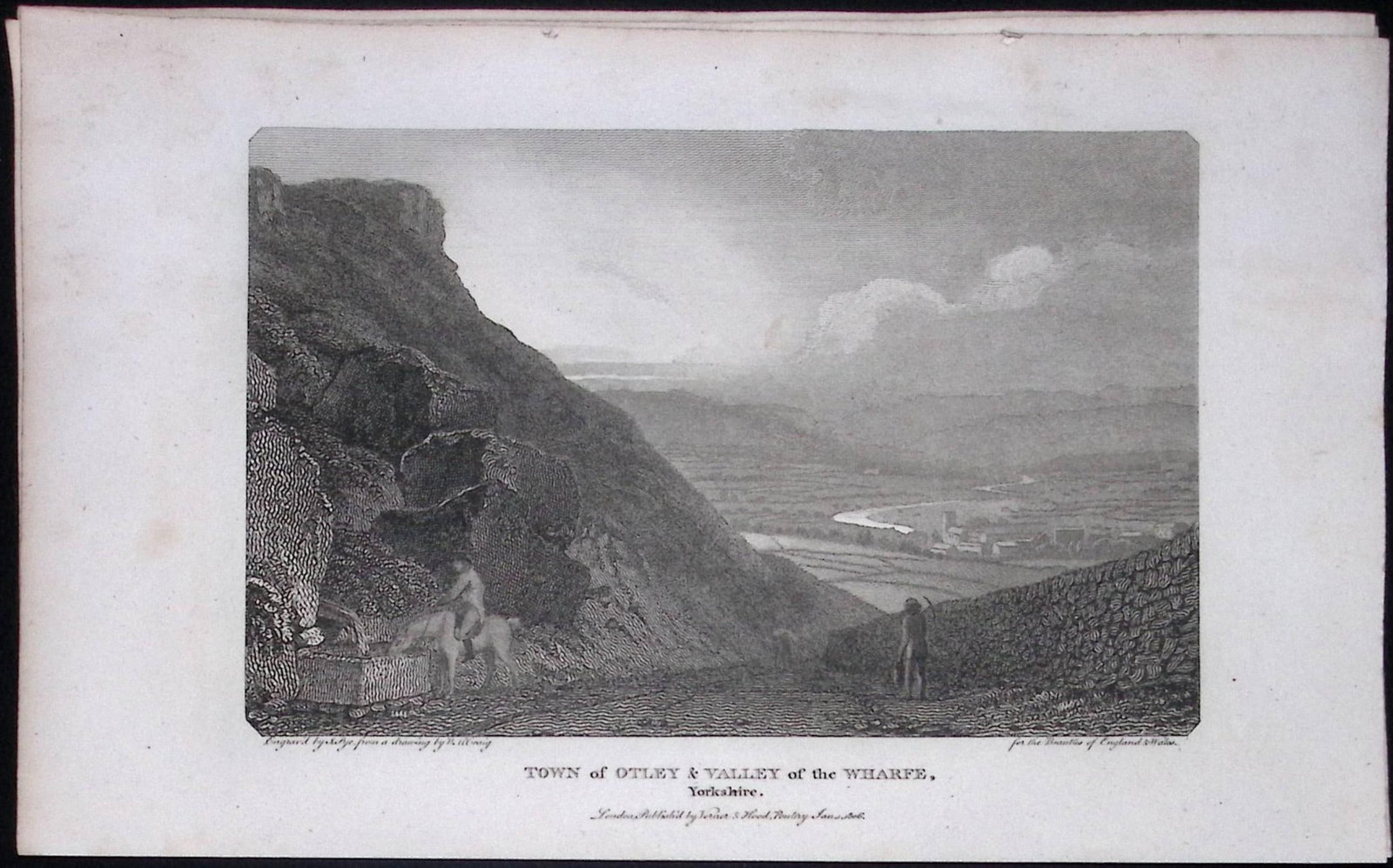 Town of Otley & Valley of The Wharfe Yorkshire Antique 213 Years-Old Steel-Engraving-30: Title: Town of Otley & Valley of The Wharfe Yorkshire Antique 213 Years-Old Steel-Engraving-30 Description: This Yorkshire Georgian Antique Print Was Removed from a First Edition of. The Be