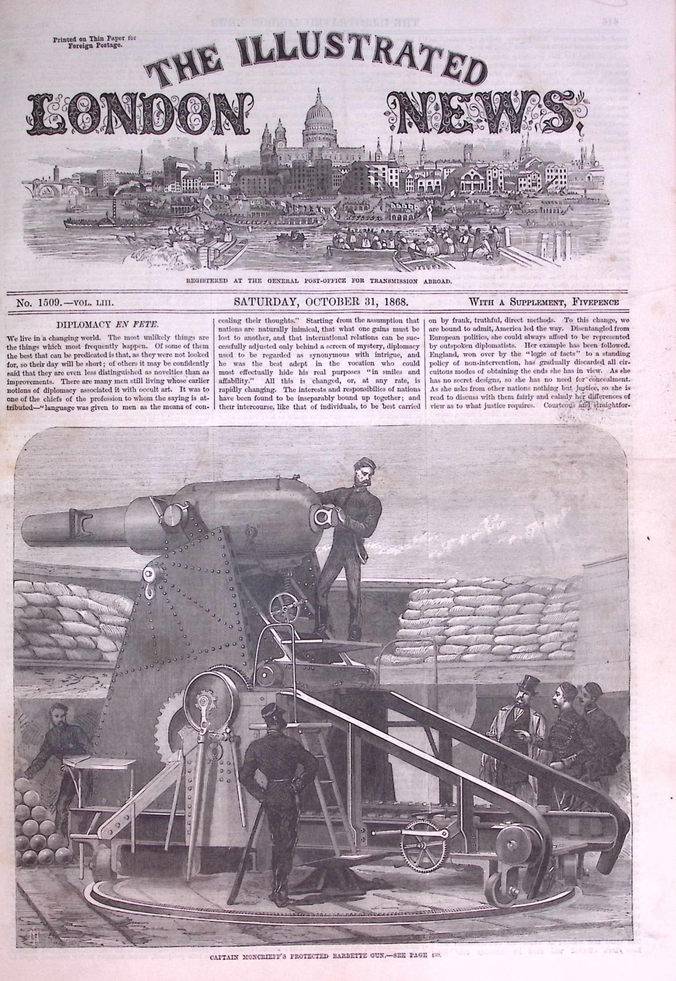 The Illustrated London News Antique Bound Edition July-Dec 1868 Over 600 Pages. - 14