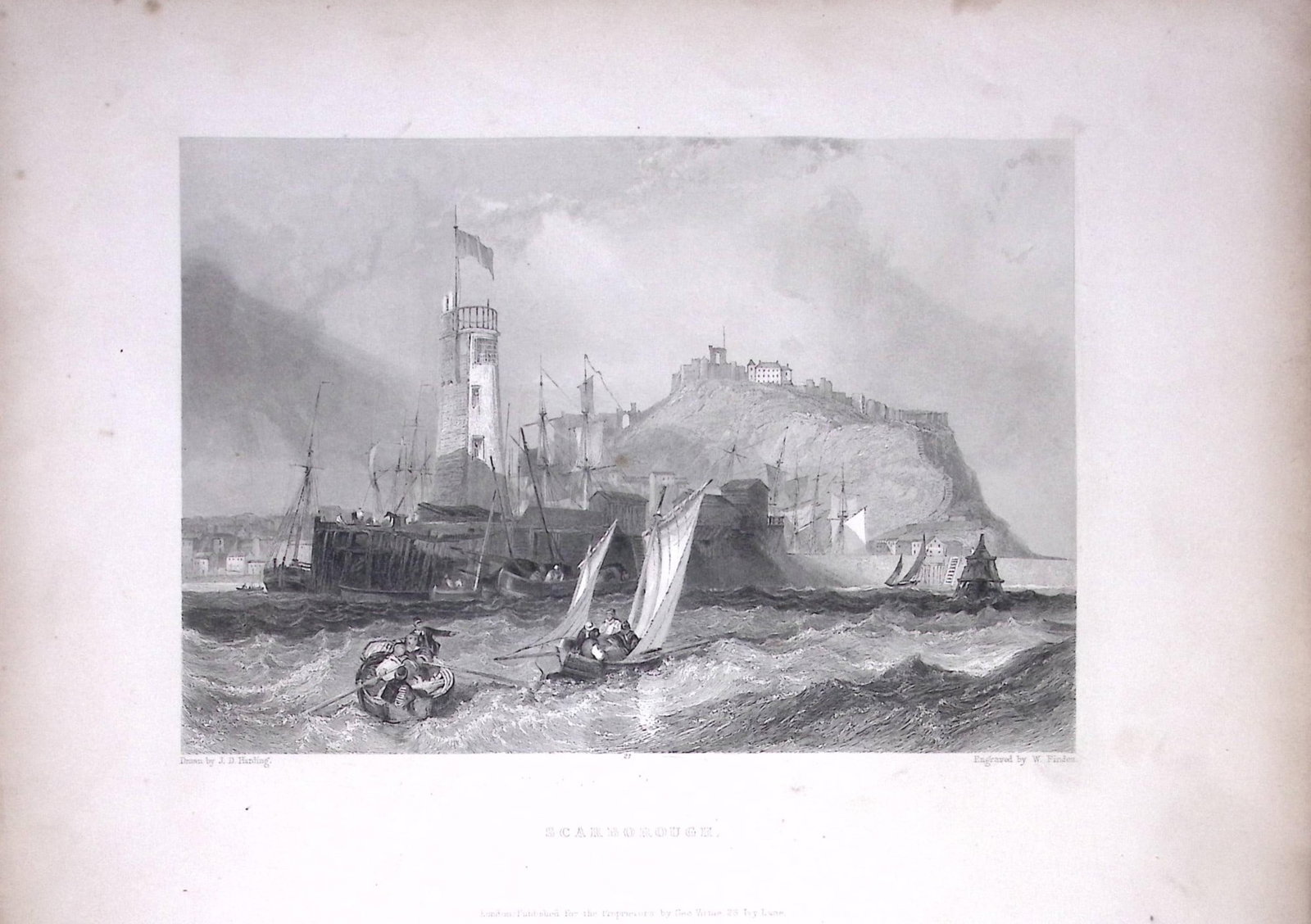 Scarborough Castle Yorkshire WH Bartlett 1842 Antique Steel Engraving-12-TR: Title: Scarborough Castle Yorkshire WH Bartlett 1842 Antique Steel Engraving-12-TR Description: This Steel Engraved Print Has Been Removed from an Antique 1842 Edition of. Finden’s The Ports,