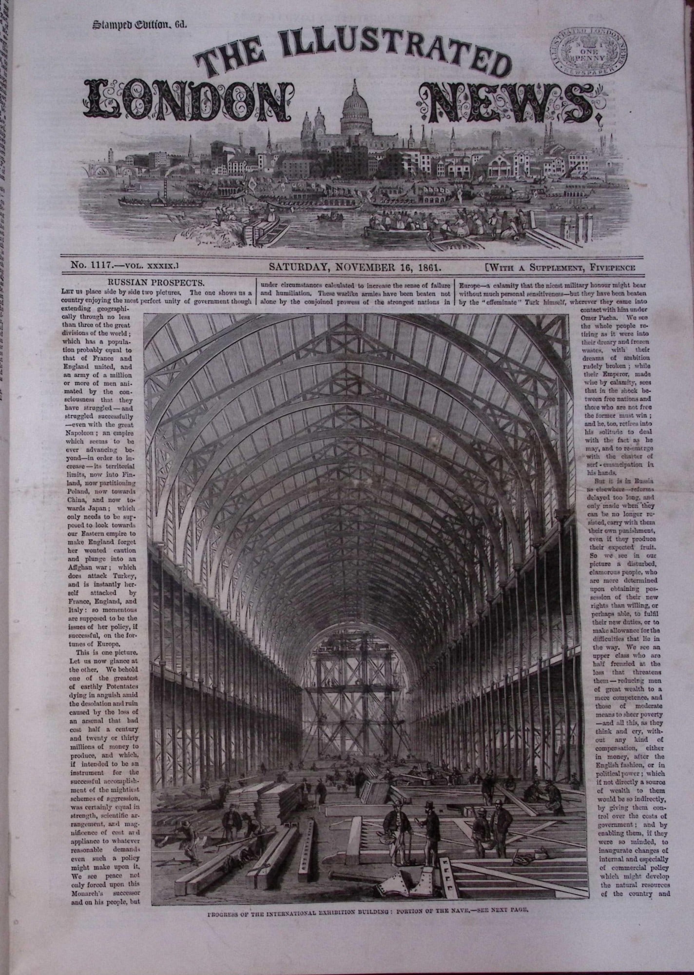 The Illustrated London News Antique Bound Edition July-Dec 1861 Over 600 Pages. - 10